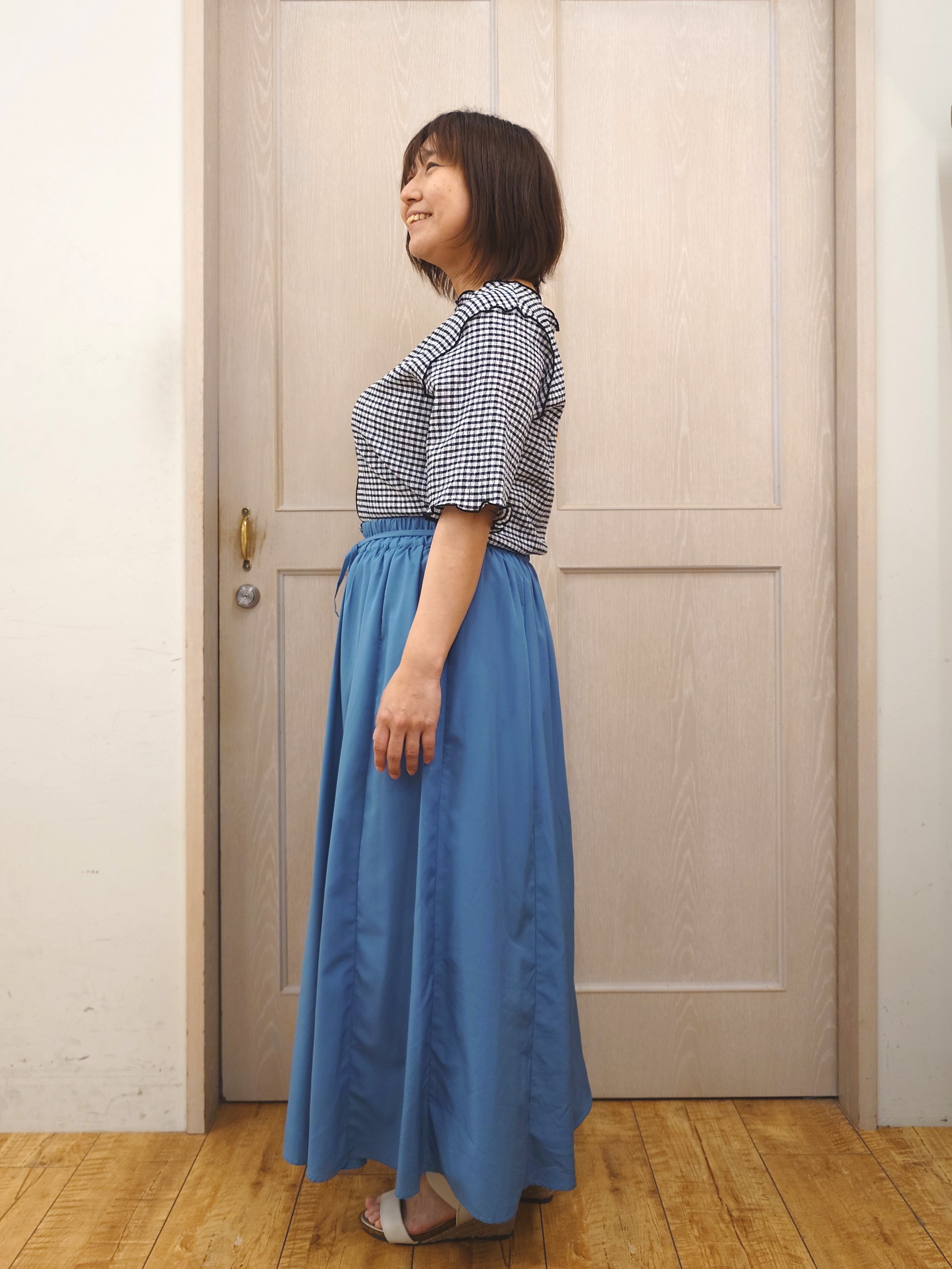 とろろさんの「SHOO･LA･RUE｜カット楊柳ギンガムメローT」を使ったコーディネート