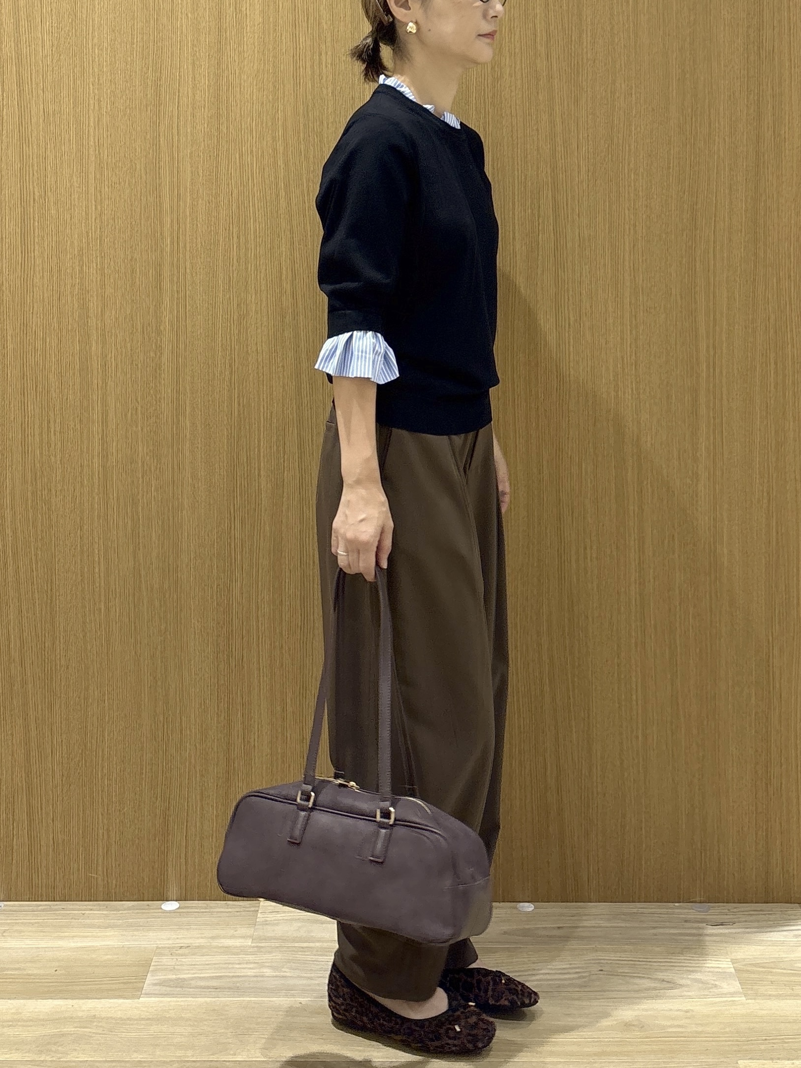 たけねぇさんの「OPAQUE.CLIP｜【森絵梨佳さん着用】フリルドッキングニット《UVケア／遮熱性／洗濯機OK》」を使ったコーディネート