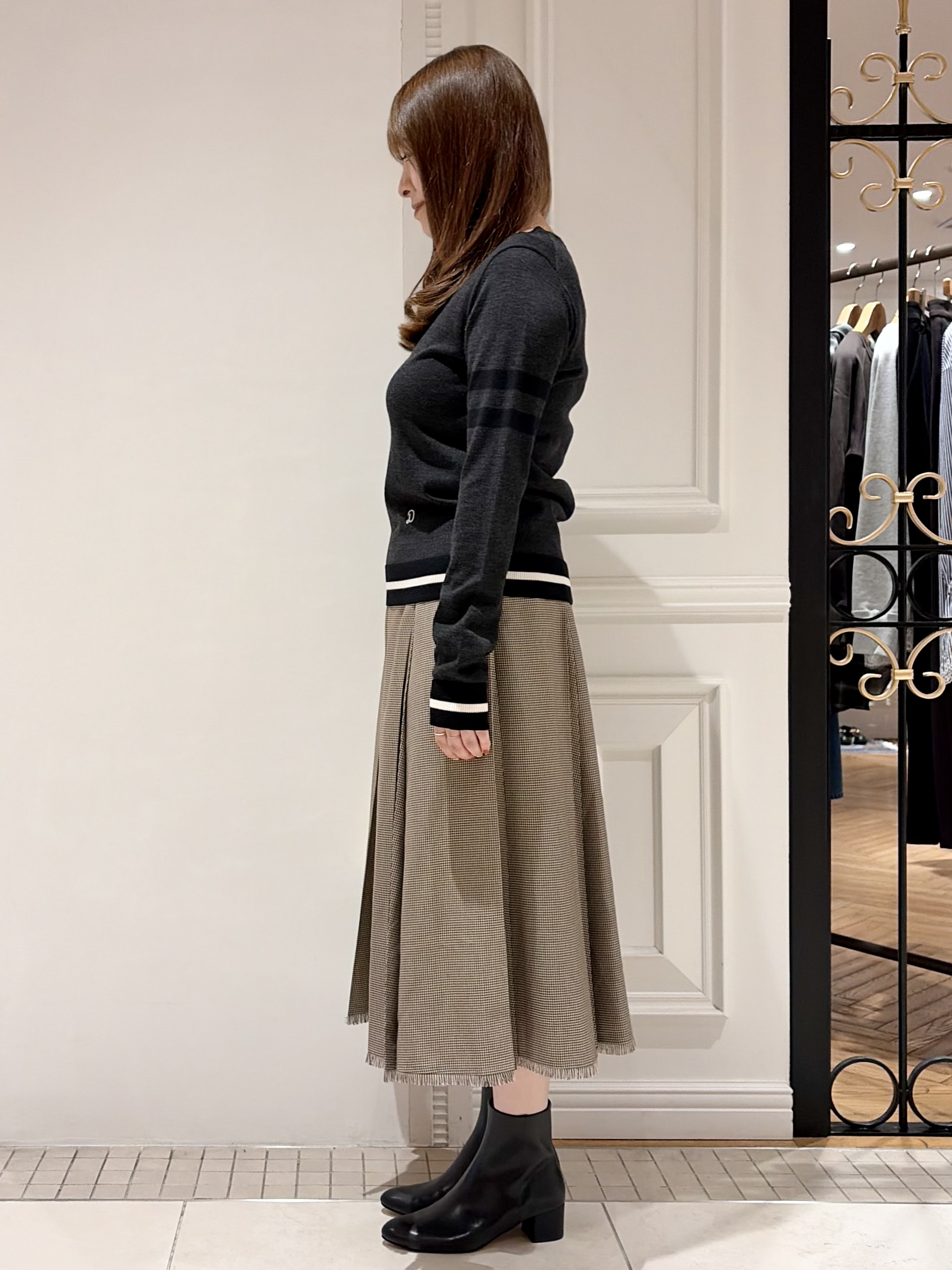 minowaさんの「DRESSTERIOR｜【ウォッシャブル】ファインメリノ アームラインニット」を使ったコーディネート