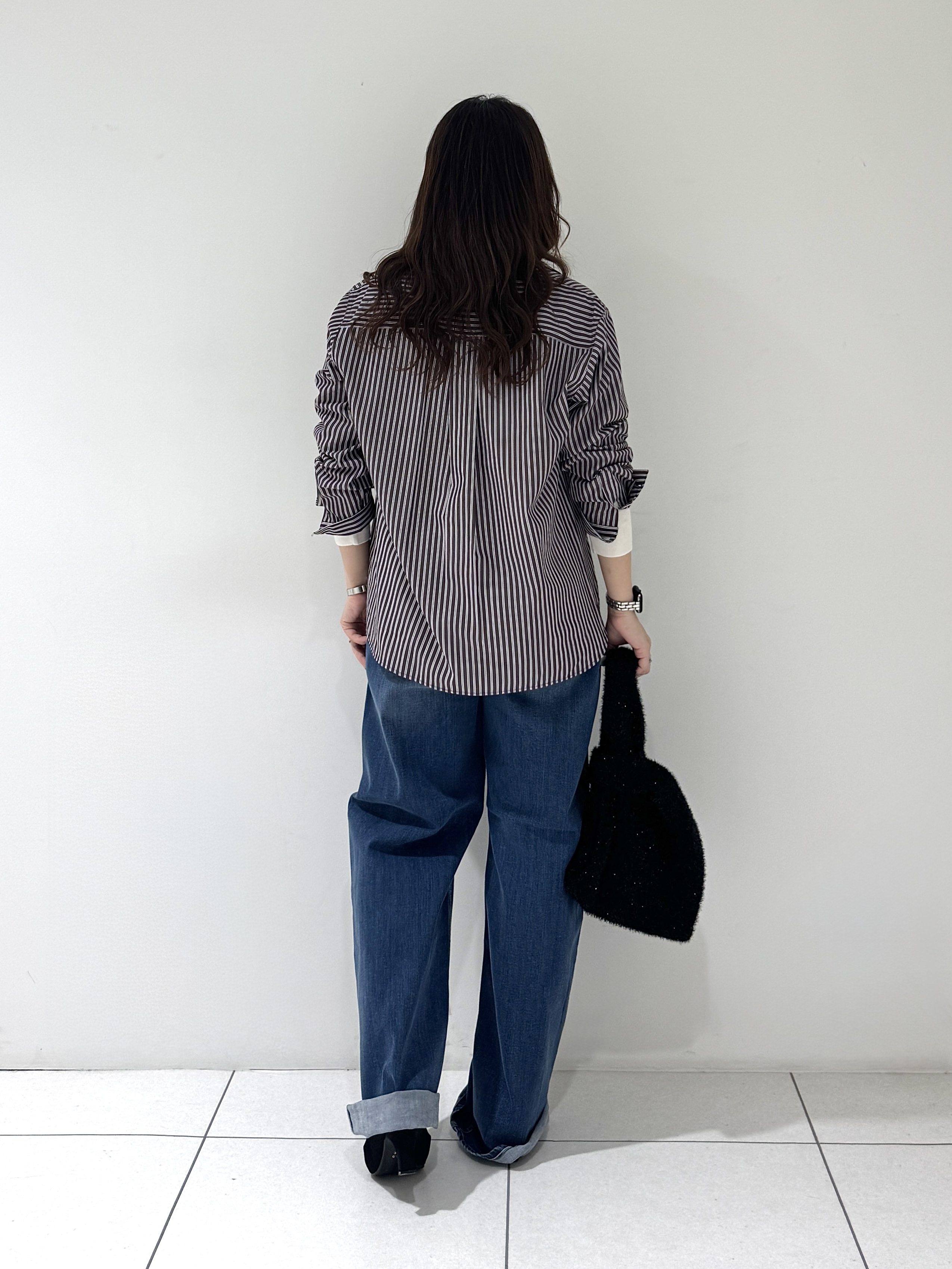 そんさんの「INDIVI｜【2WAY／ストライプ柄】ベーシックシャツ」を使ったコーディネート