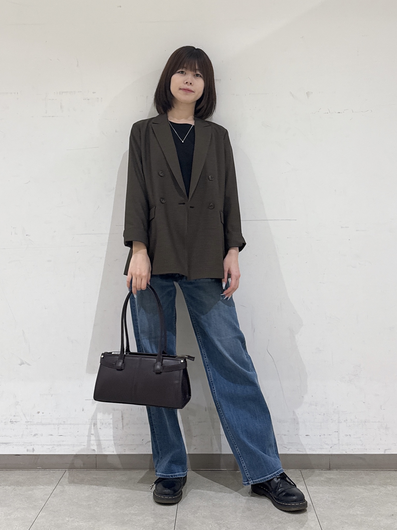 rinaさんの「INDIVI｜【洗濯機OK／ストレッチ◎】秋はじめのダブルジャケット」を使ったコーディネート