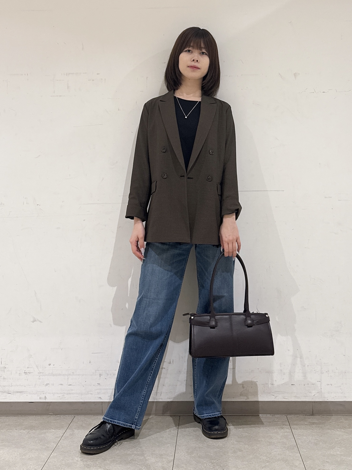 rinaさんの「INDIVI｜【洗濯機OK／ストレッチ◎】秋はじめのダブルジャケット」を使ったコーディネート