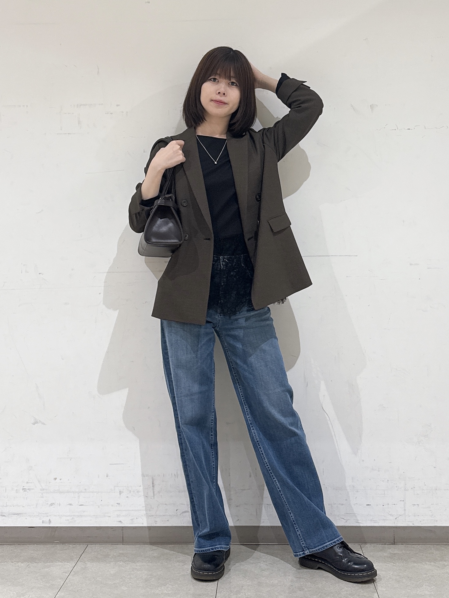 rinaさんの「INDIVI｜【洗濯機OK／ストレッチ◎】秋はじめのダブルジャケット」を使ったコーディネート