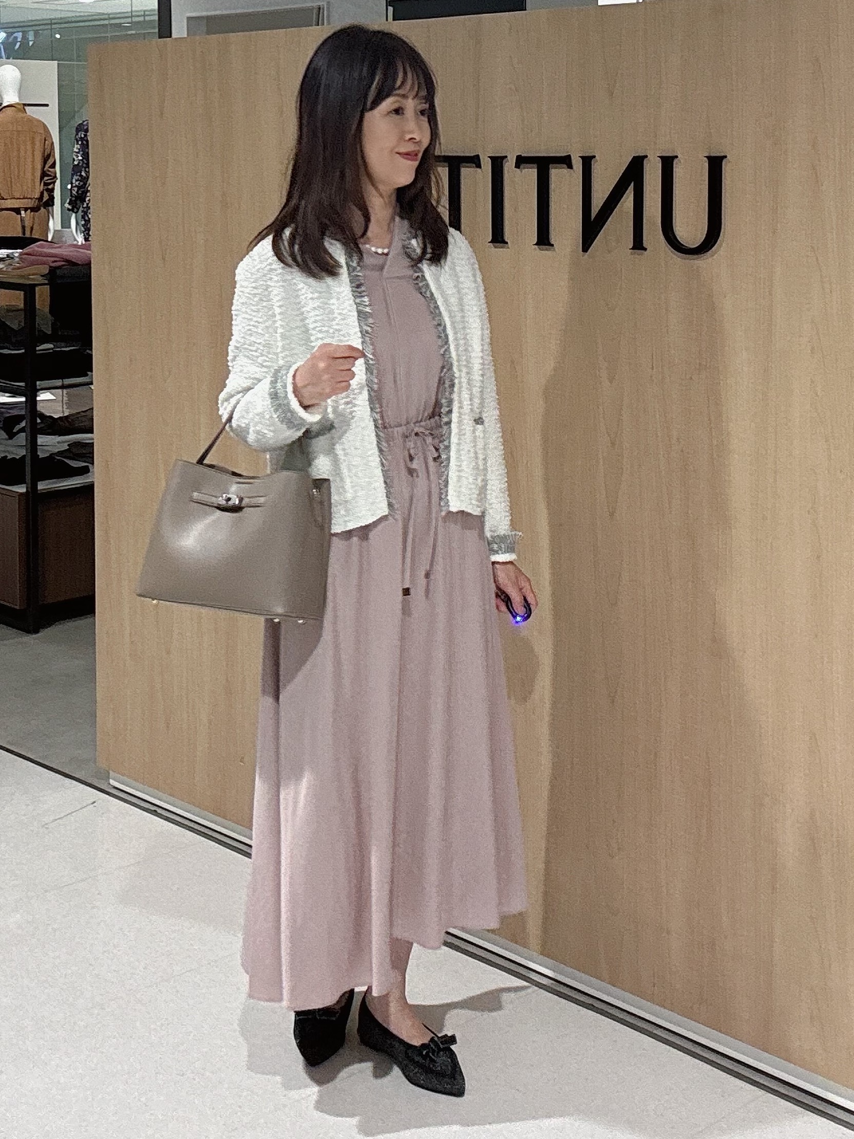 makiさんの「UNTITLED｜【ジャケットライク/秋羽織り】ファンシーヤーンツイードニットカーディガン」を使ったコーディネート