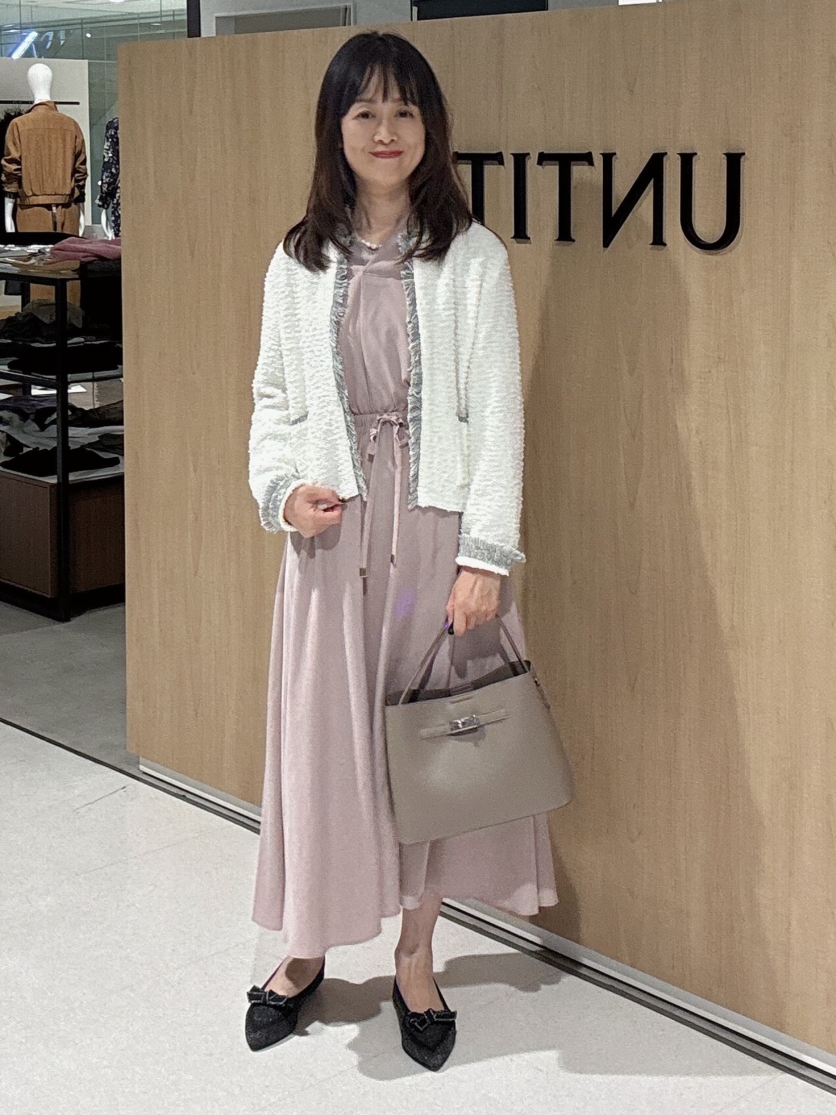 makiさんの「UNTITLED｜【ジャケットライク/秋羽織り】ファンシーヤーンツイードニットカーディガン」を使ったコーディネート