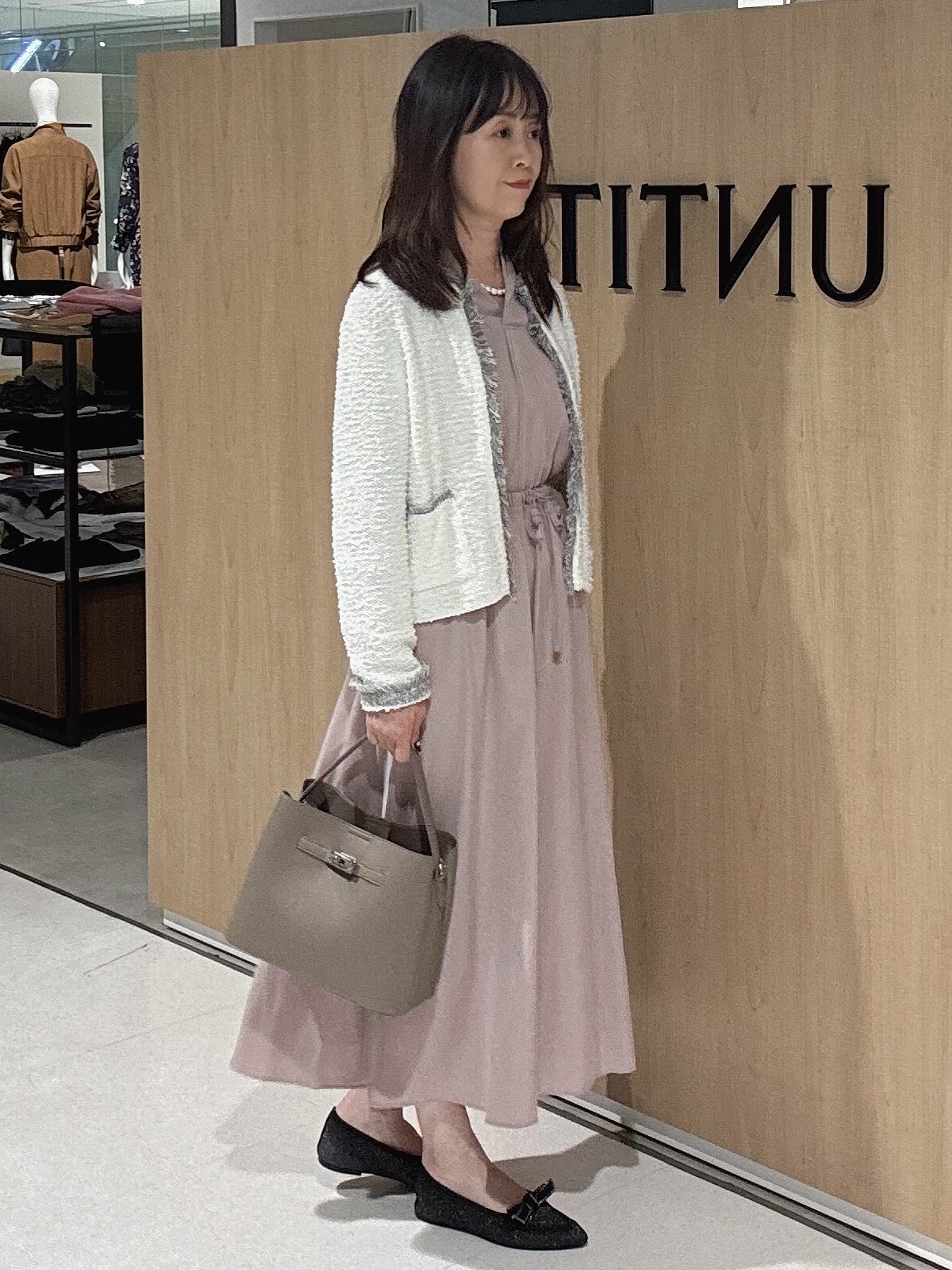 makiさんの「UNTITLED｜【ジャケットライク/秋羽織り】ファンシーヤーンツイードニットカーディガン」を使ったコーディネート
