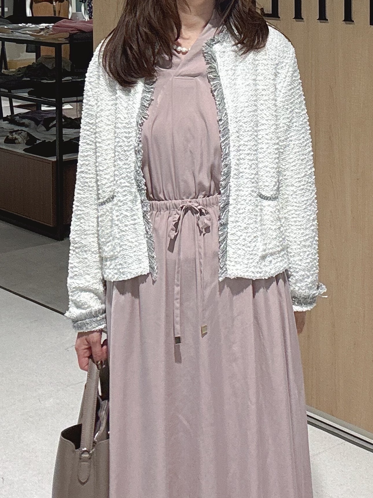makiさんの「UNTITLED｜【ジャケットライク/秋羽織り】ファンシーヤーンツイードニットカーディガン」を使ったコーディネート