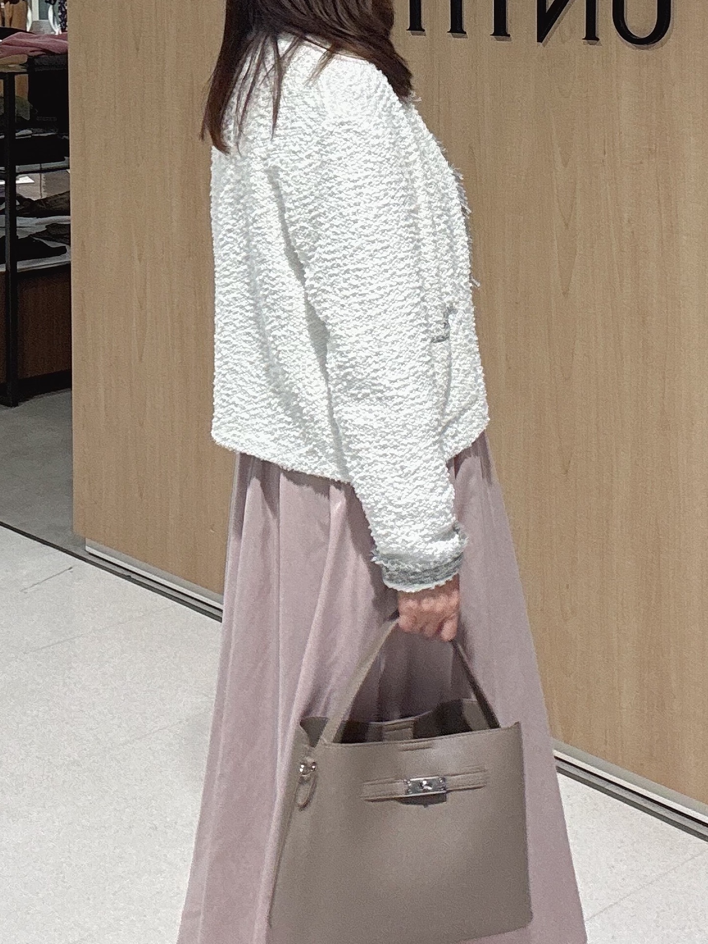 makiさんの「UNTITLED｜【ジャケットライク/秋羽織り】ファンシーヤーンツイードニットカーディガン」を使ったコーディネート