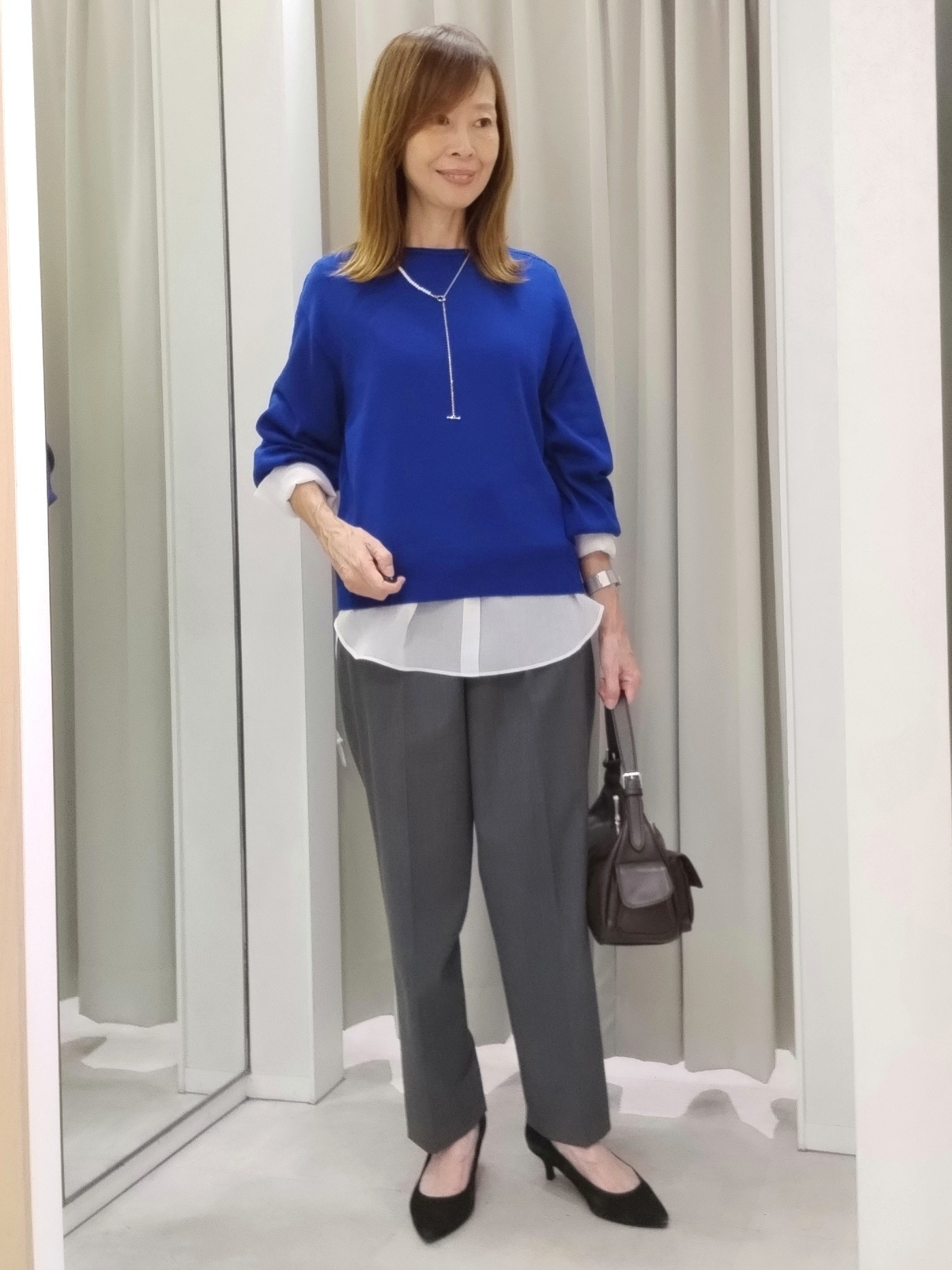 もりさんの「UNTITLED｜【大人の抜け感/8色展開】ボリュームスリーブニットプルオーバー」を使ったコーディネート