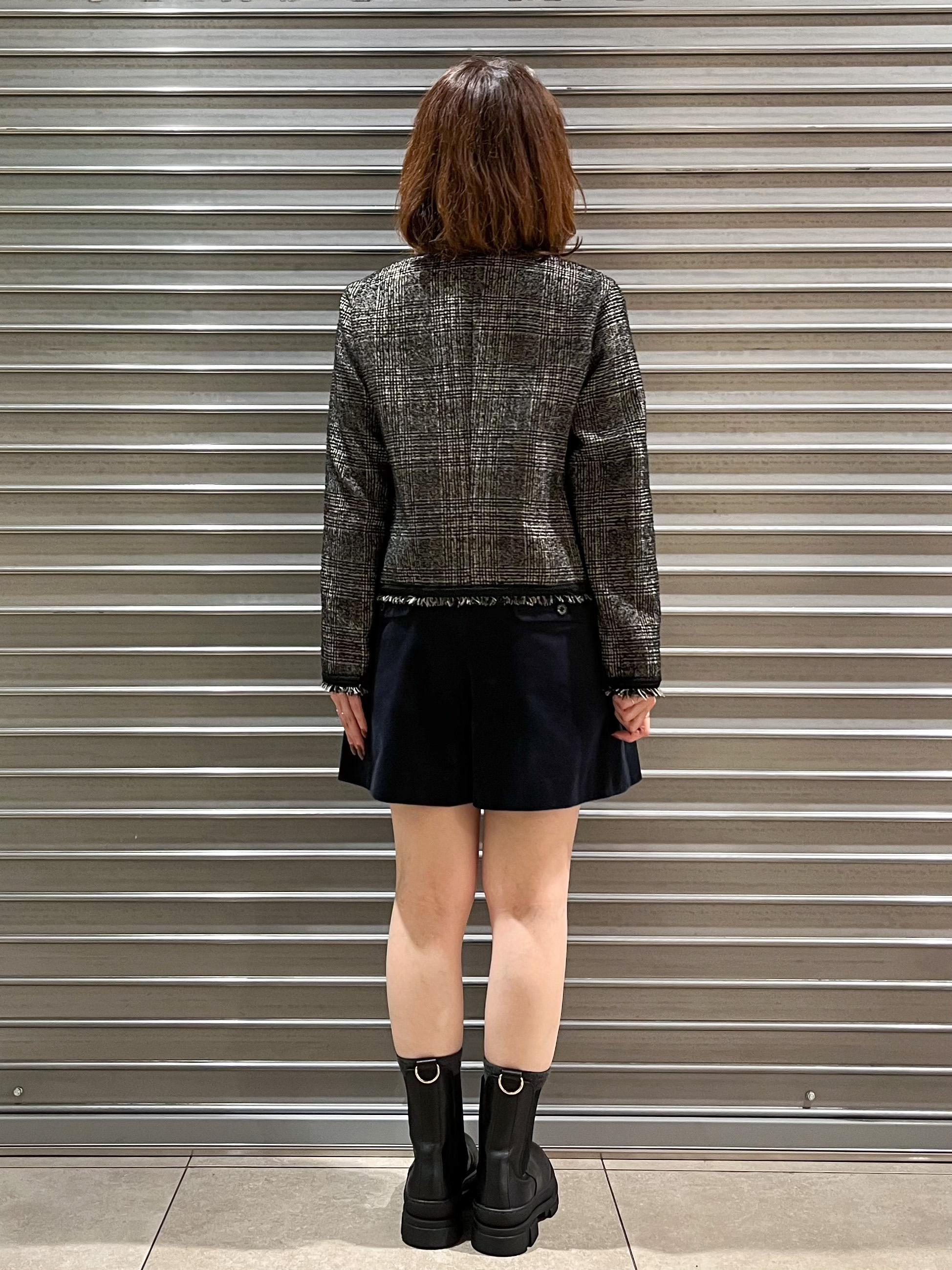 じゅんさんの「DRESSTERIOR｜【セットアップ可】ループグレンチェックノーカラージャケット」を使ったコーディネート