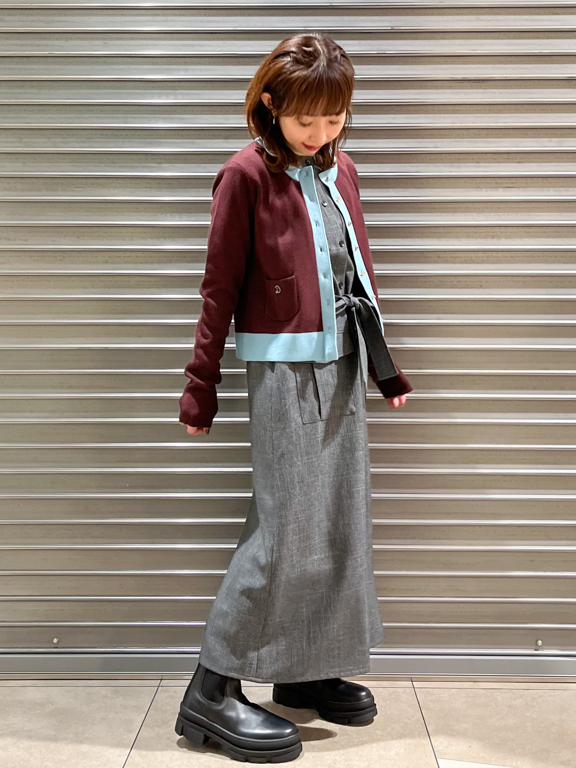 じゅんさんの「DRESSTERIOR｜【マシンウォッシャブル】コットンカシミヤバイカラーカーディガン」を使ったコーディネート