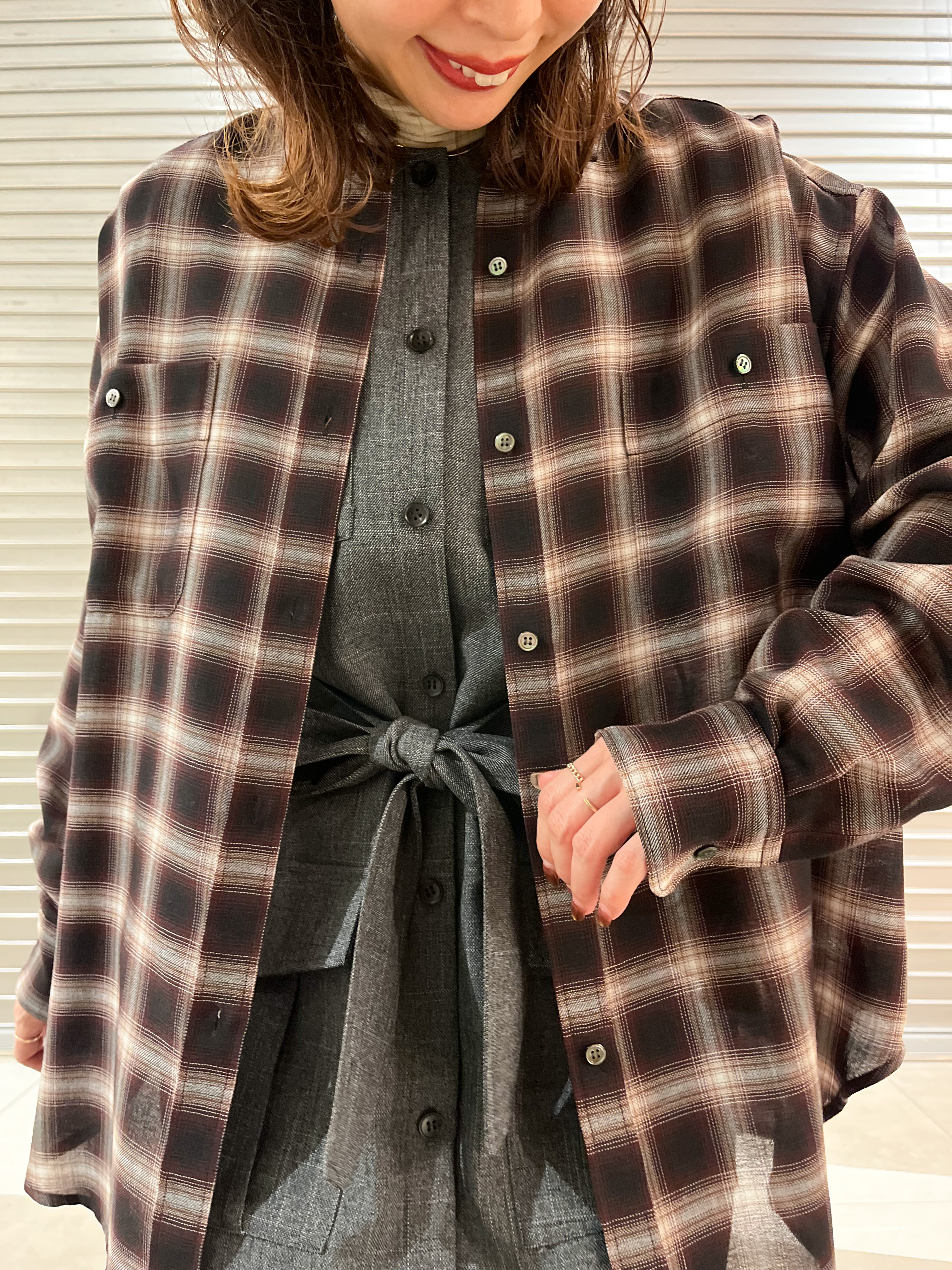 じゅんさんの「DRESSTERIOR｜【ウォッシャブル】ビエラオンブレチェックシャツ」を使ったコーディネート