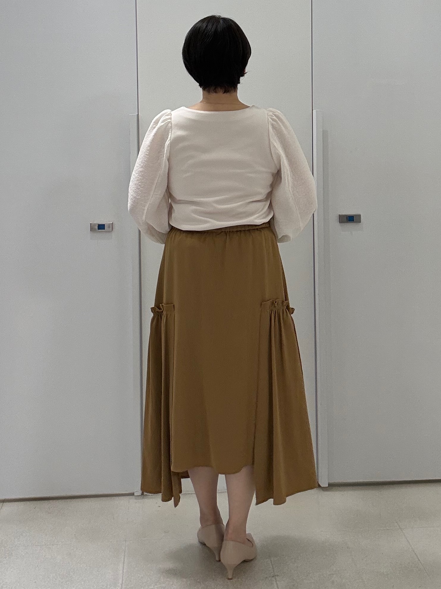 hIさんの「COUP DE CHANCE｜【手洗い可／日本製】異素材コンビカットソー」を使ったコーディネート