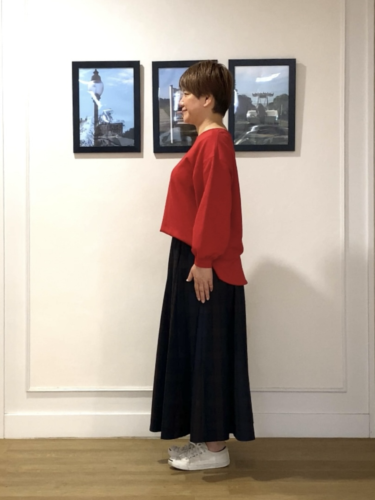 Hiroさんの「Dessin｜【洗える/7色展開/XS-L】バックヘンリーミニ裏毛 長袖」を使ったコーディネート