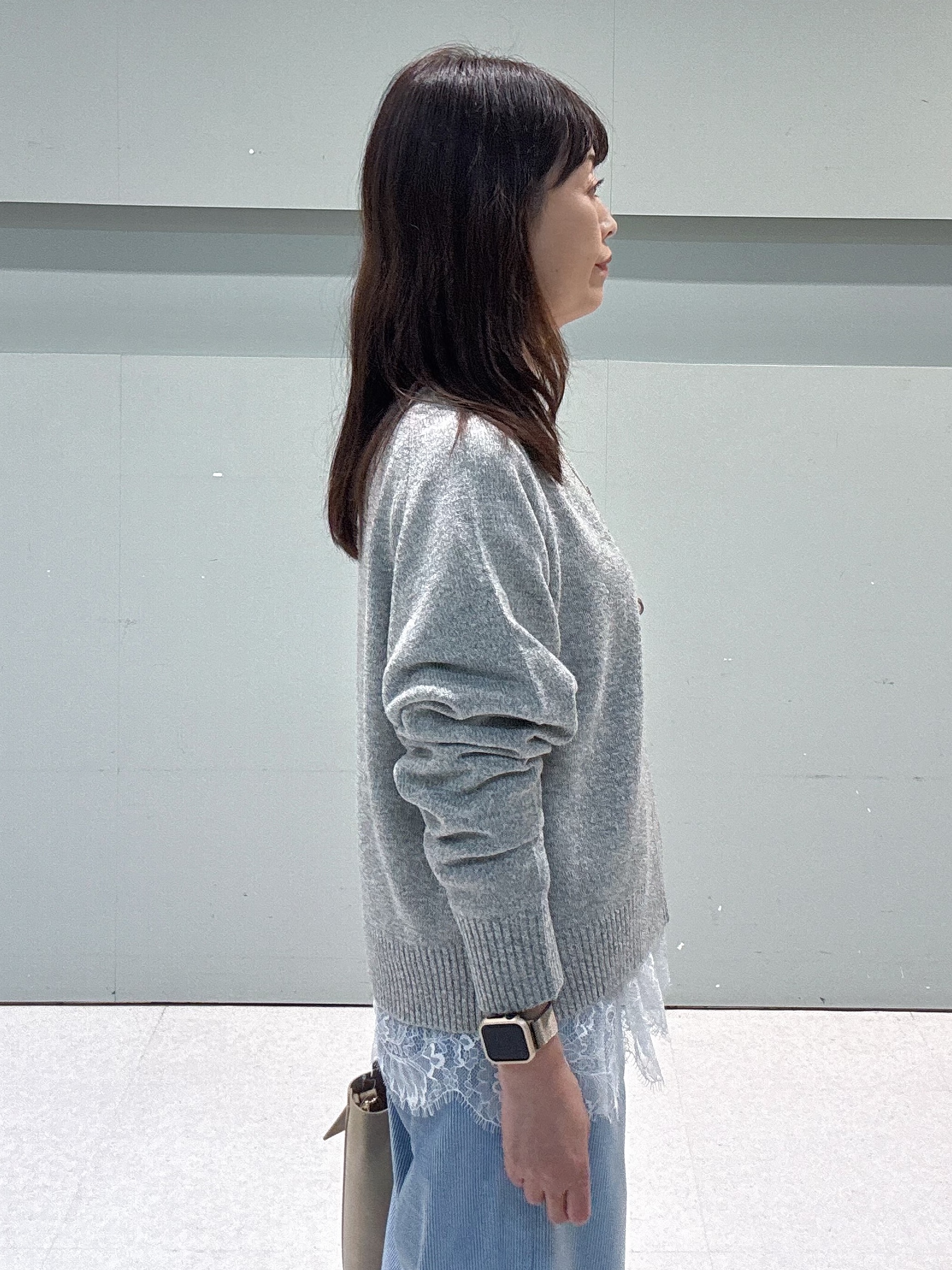 makiさんの「UNTITLED｜【アンサンブル可/秋羽織り】杢調ジップカーディガン」を使ったコーディネート
