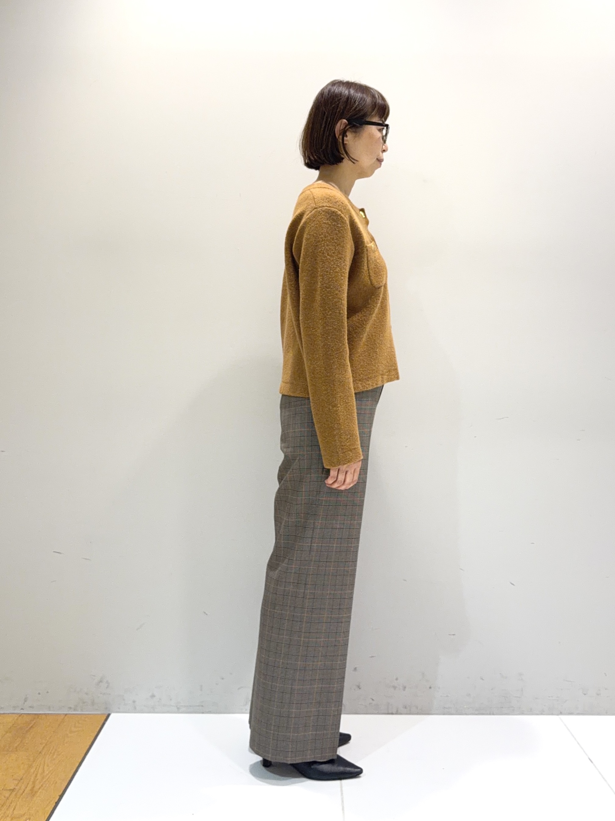murayamaさんの「INDIVI｜【軽やか】ブークレニットジャケット」を使ったコーディネート