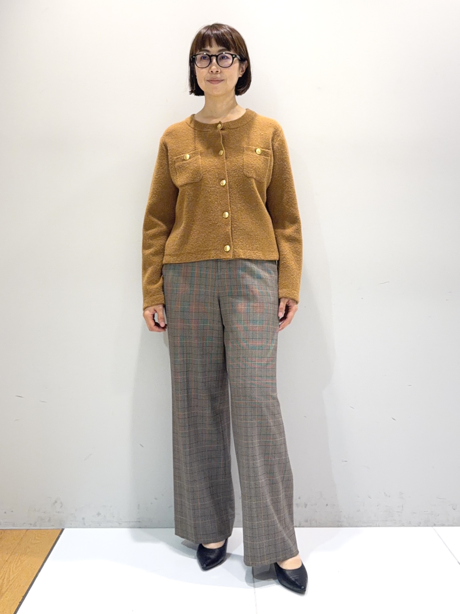 murayamaさんの「INDIVI｜【軽やか】ブークレニットジャケット」を使ったコーディネート