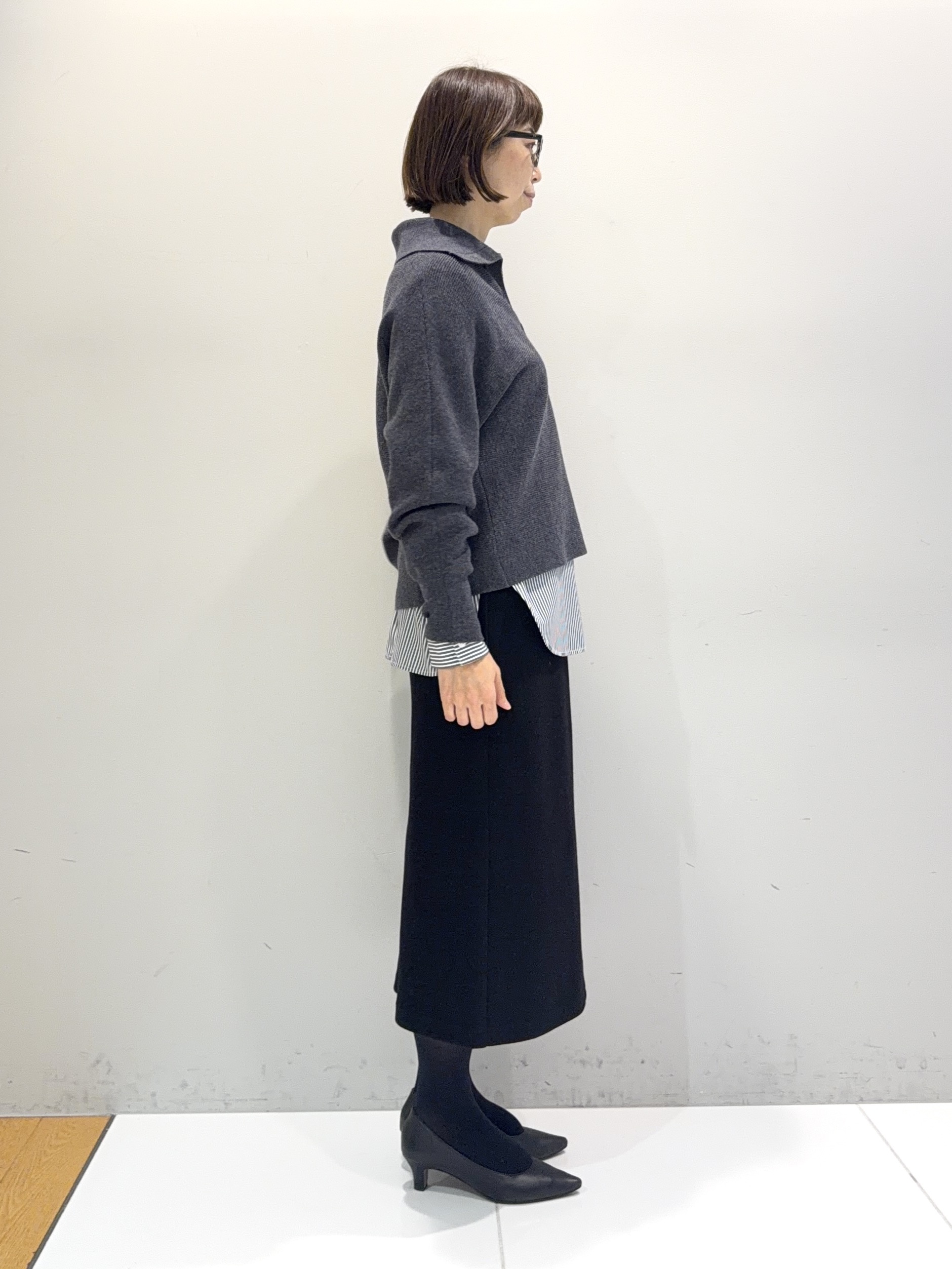murayamaさんの「INDIVI｜【2WAY／ストライプ柄】ベーシックシャツ」を使ったコーディネート