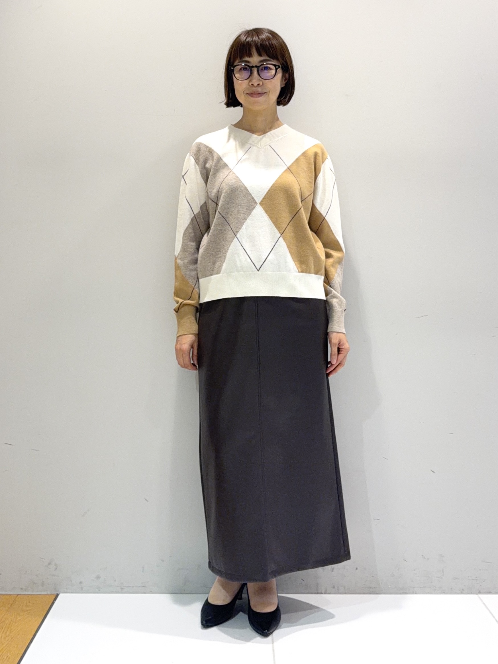 murayamaさんの「INDIVI｜【ラム革／美脚／通勤】レザーパンプス」を使ったコーディネート