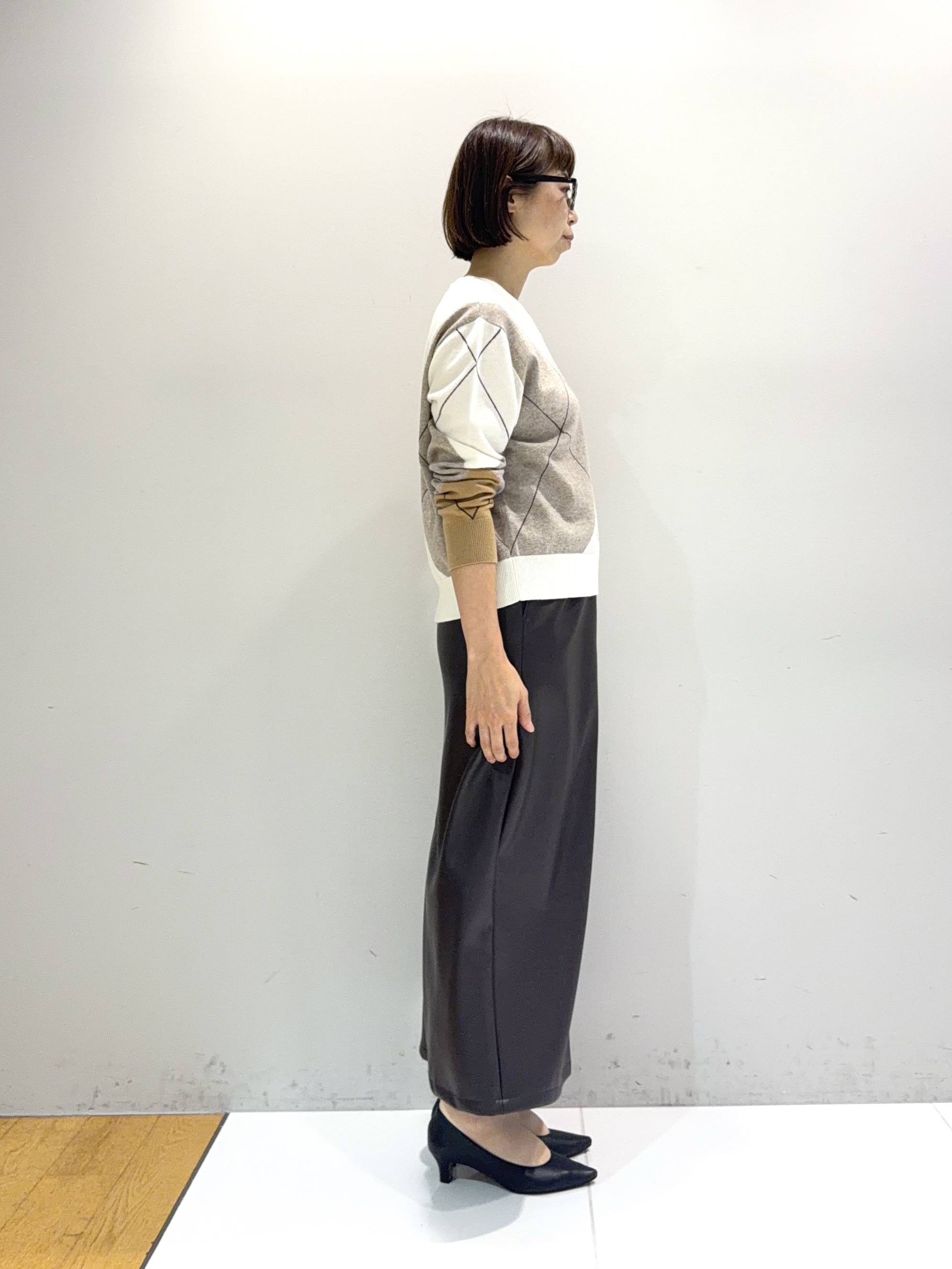 murayamaさんの「INDIVI｜【ラム革／美脚／通勤】レザーパンプス」を使ったコーディネート