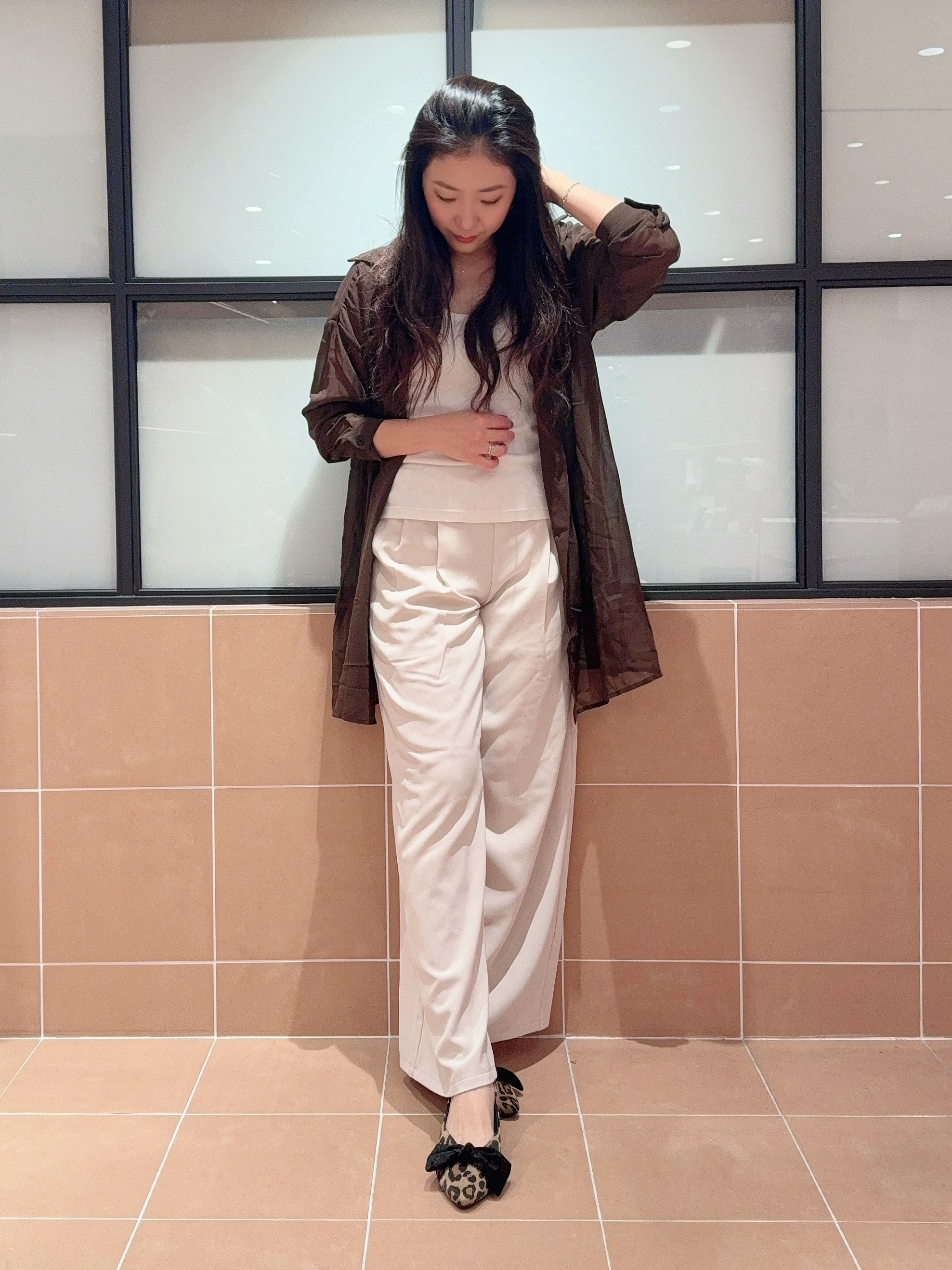 kaoriさんの「ESPERANZA｜2WAYリボン付きフラットパンプス」を使ったコーディネート