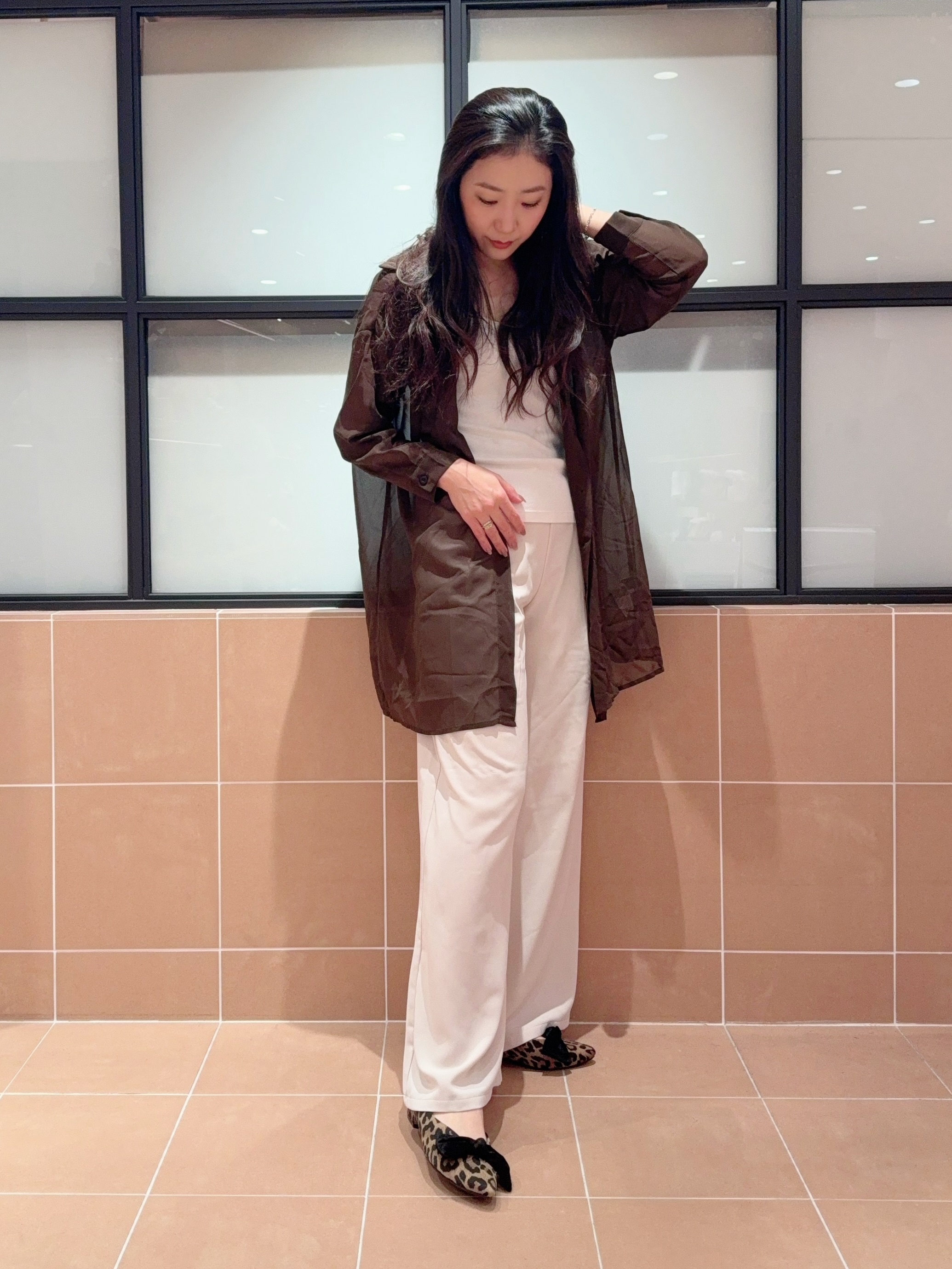 kaoriさんの「ESPERANZA｜2WAYリボン付きフラットパンプス」を使ったコーディネート