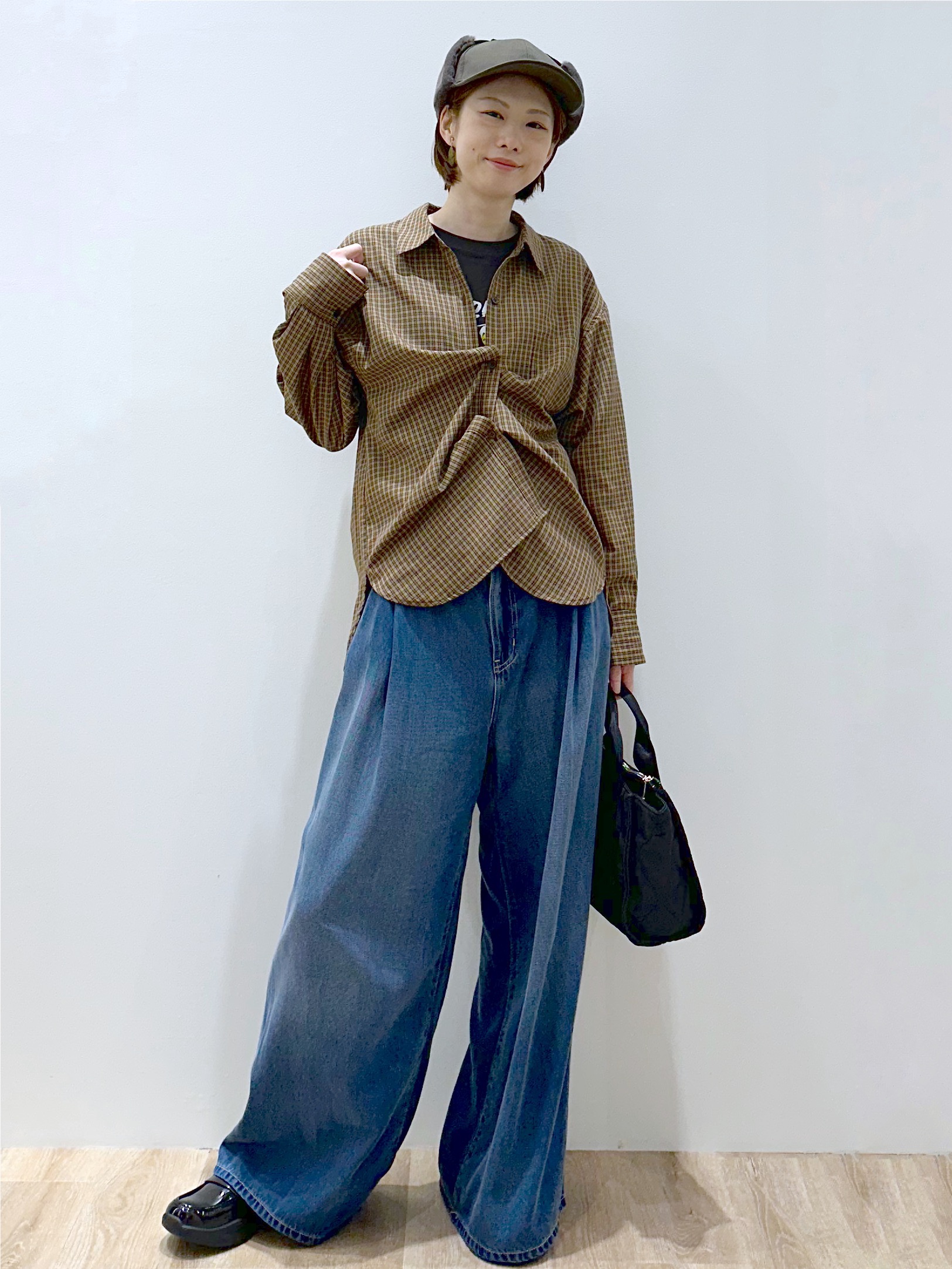 yurieさんの「OPAQUE.CLIP｜チェック柄シャツ【洗濯機OK】」を使ったコーディネート