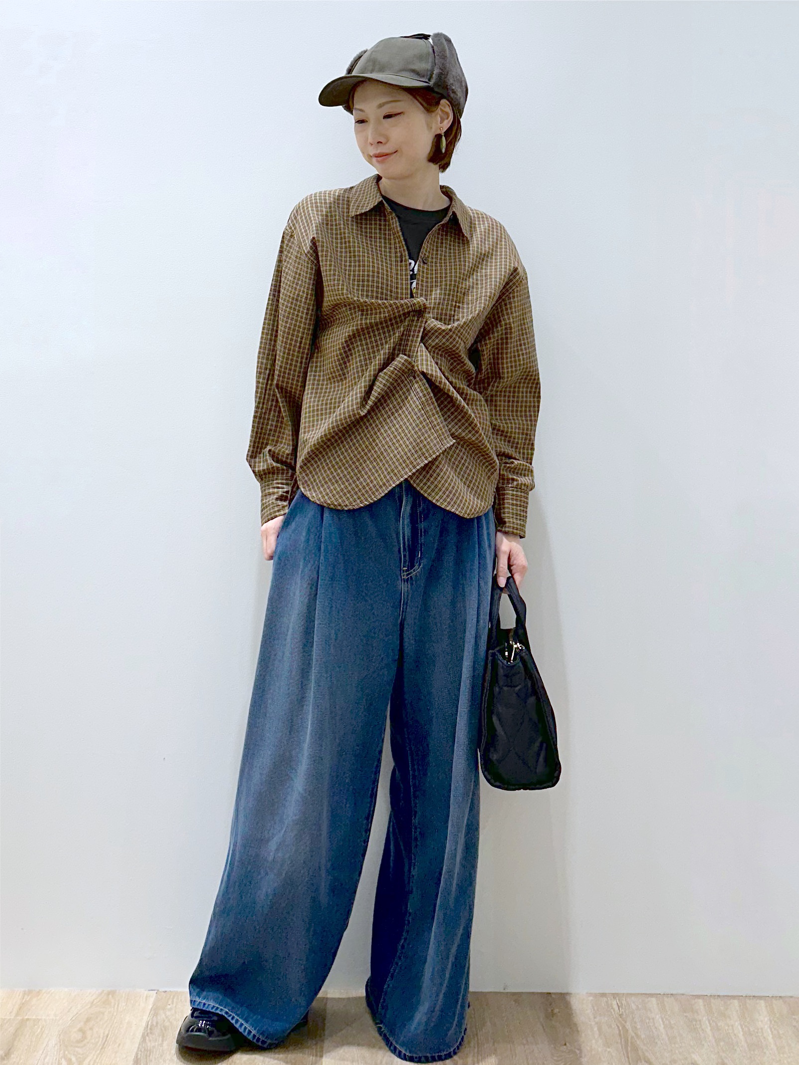 yurieさんの「OPAQUE.CLIP｜チェック柄シャツ【洗濯機OK】」を使ったコーディネート