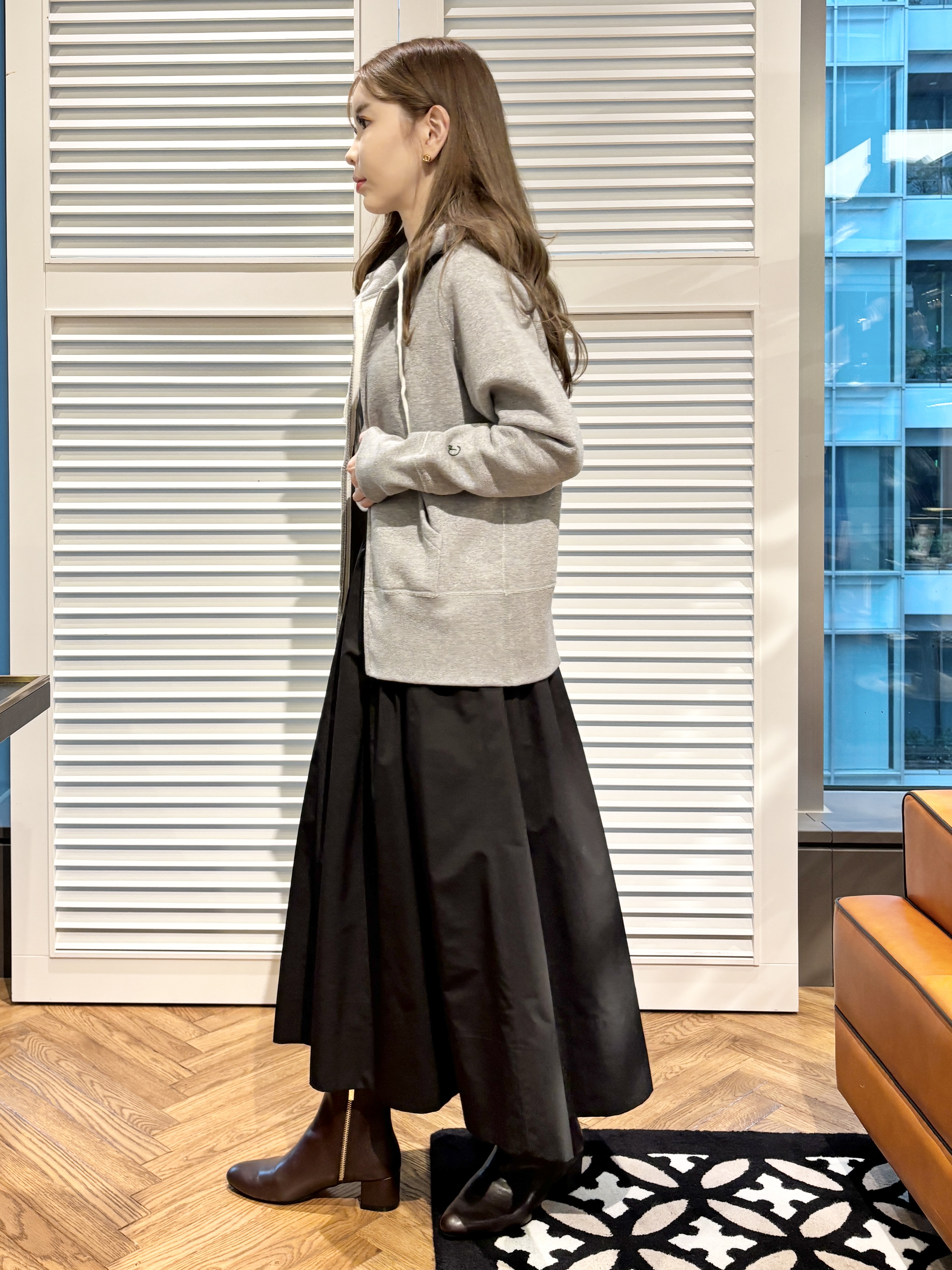 清水夏姫さんの「DRESSTERIOR｜デキシー吊裏毛ジップアップパーカ」を使ったコーディネート