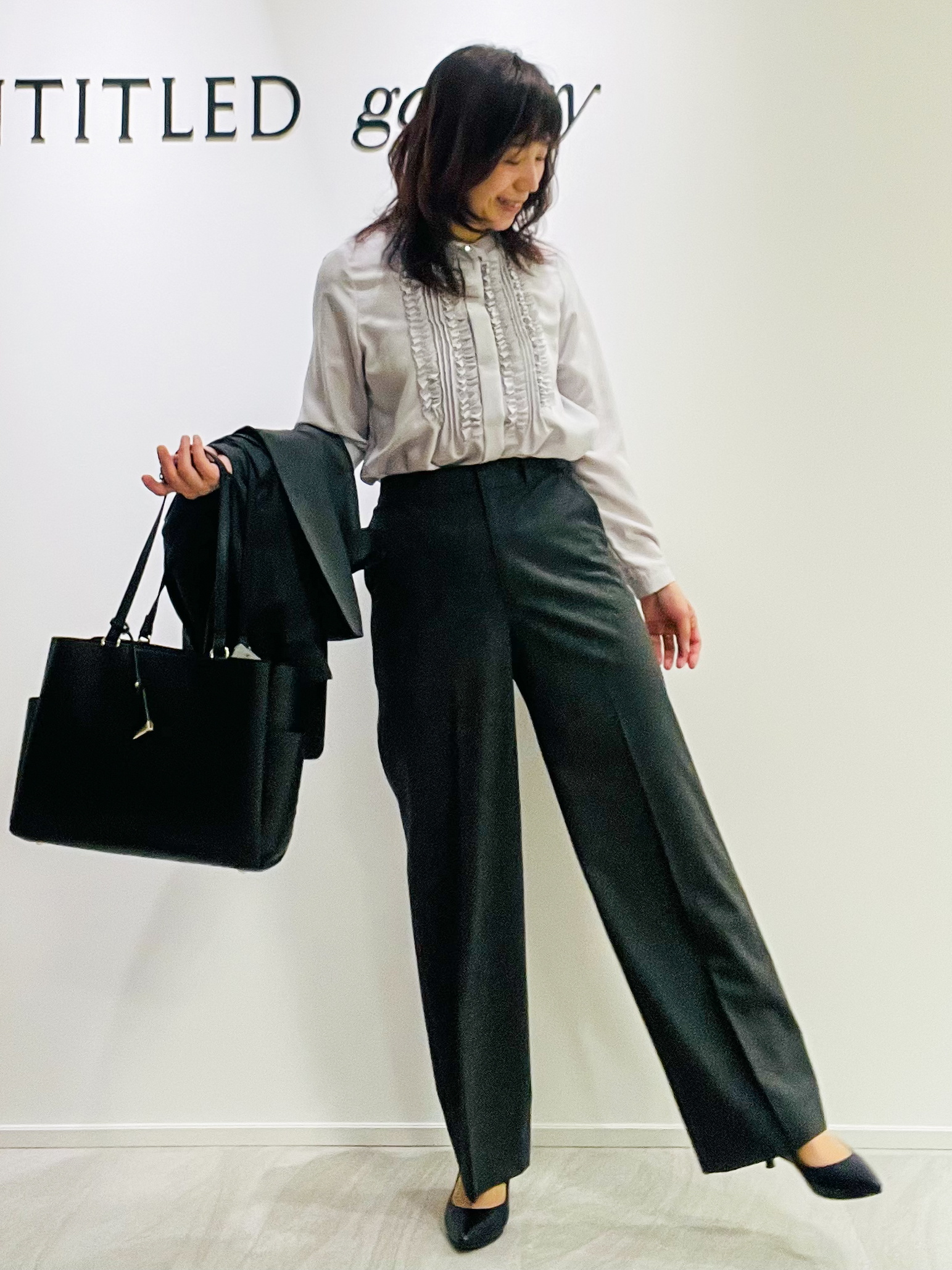 めいさんの「UNTITLED｜【セットアップ可/秋羽織り/お仕事スーツ】ウールブレンドダブルジャケット」を使ったコーディネート