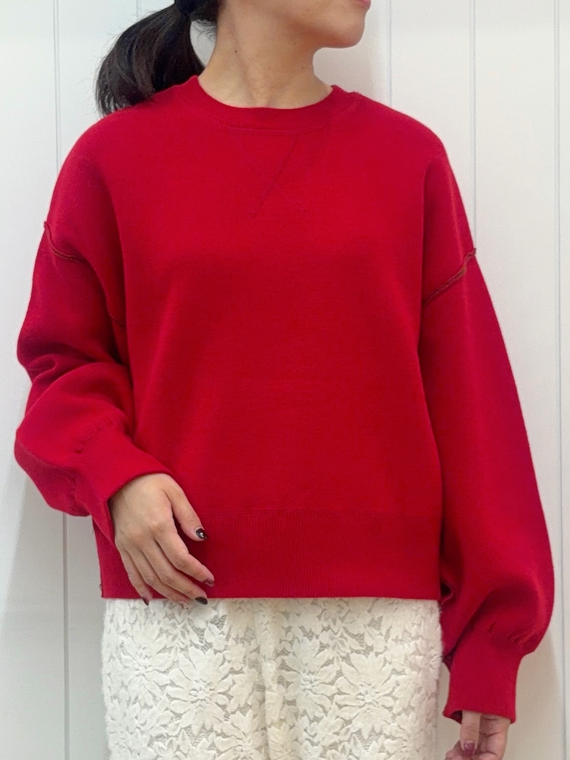 Mayaさんの「Dessin｜【洗濯機OK/XS-L】配色リバーシブル コットンジャカード クルーネックニット」を使ったコーディネート