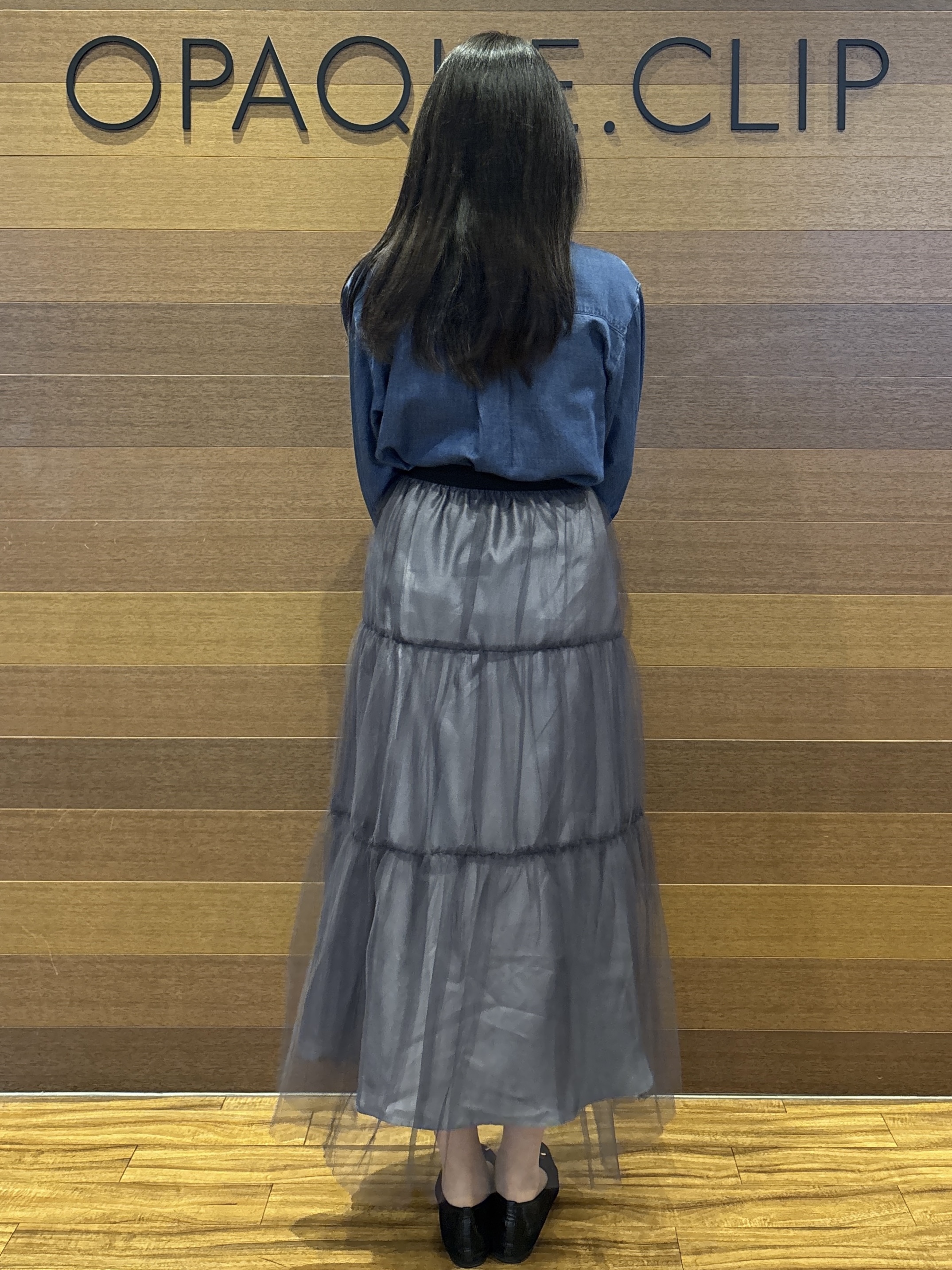 わかなさんの「OPAQUE.CLIP｜デニムフリルブラウス【洗濯機OK】」を使ったコーディネート