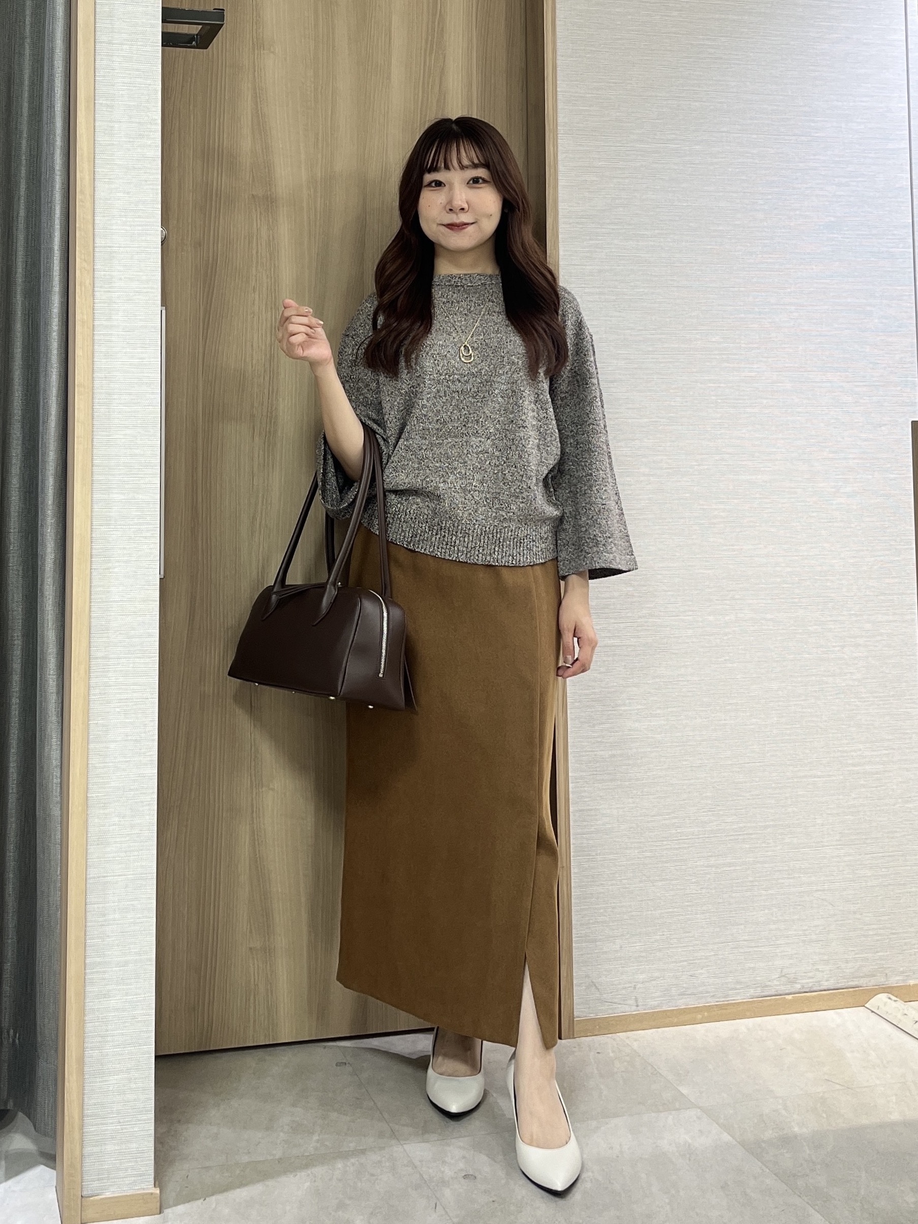 KAHOさんの「UNTITLED｜【アンサンブル可/手洗い可】杢調プルオーバーニット」を使ったコーディネート