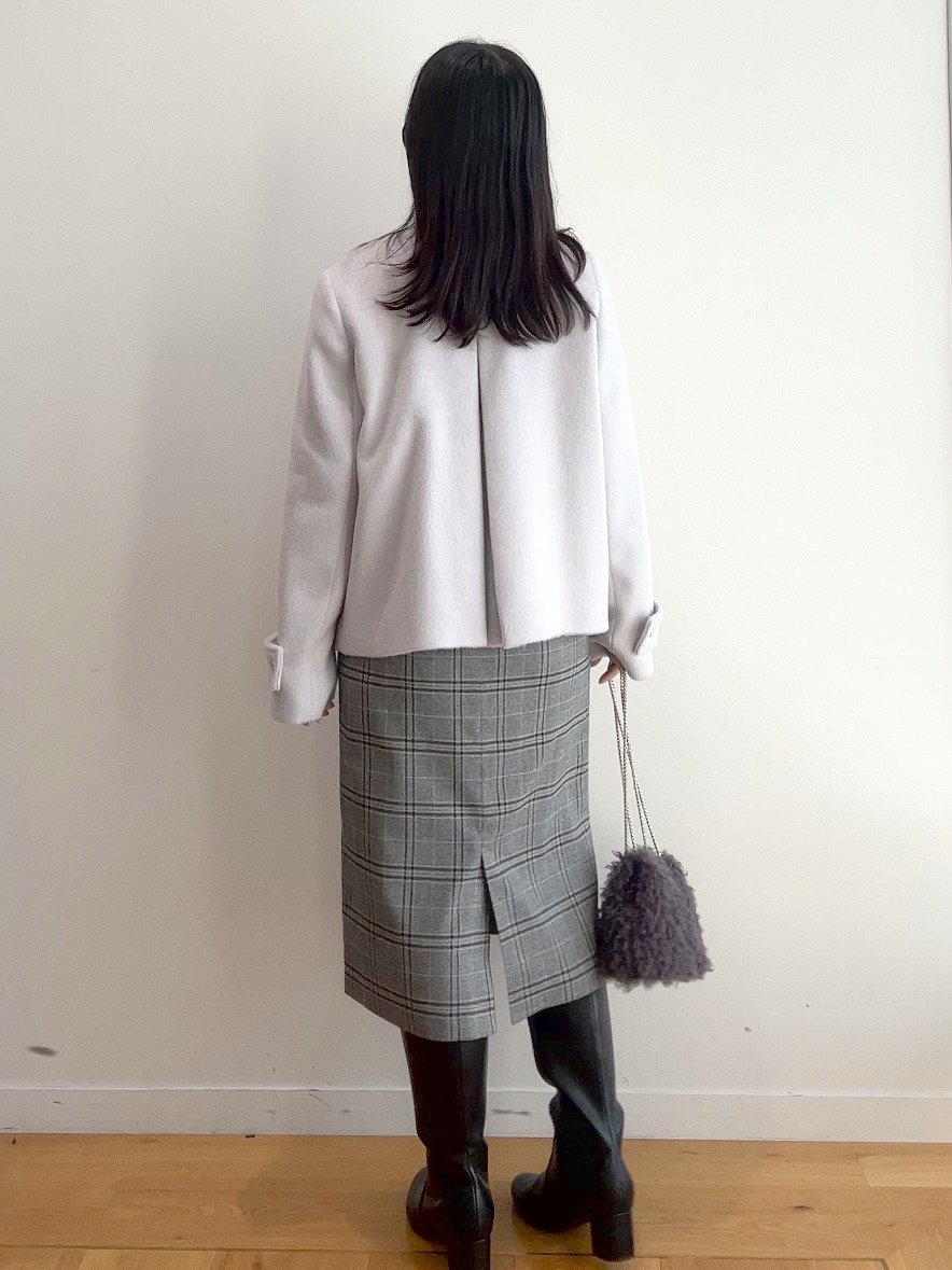 RINAさんの「index｜カシミヤ混ノーカラーショートコート」を使ったコーディネート