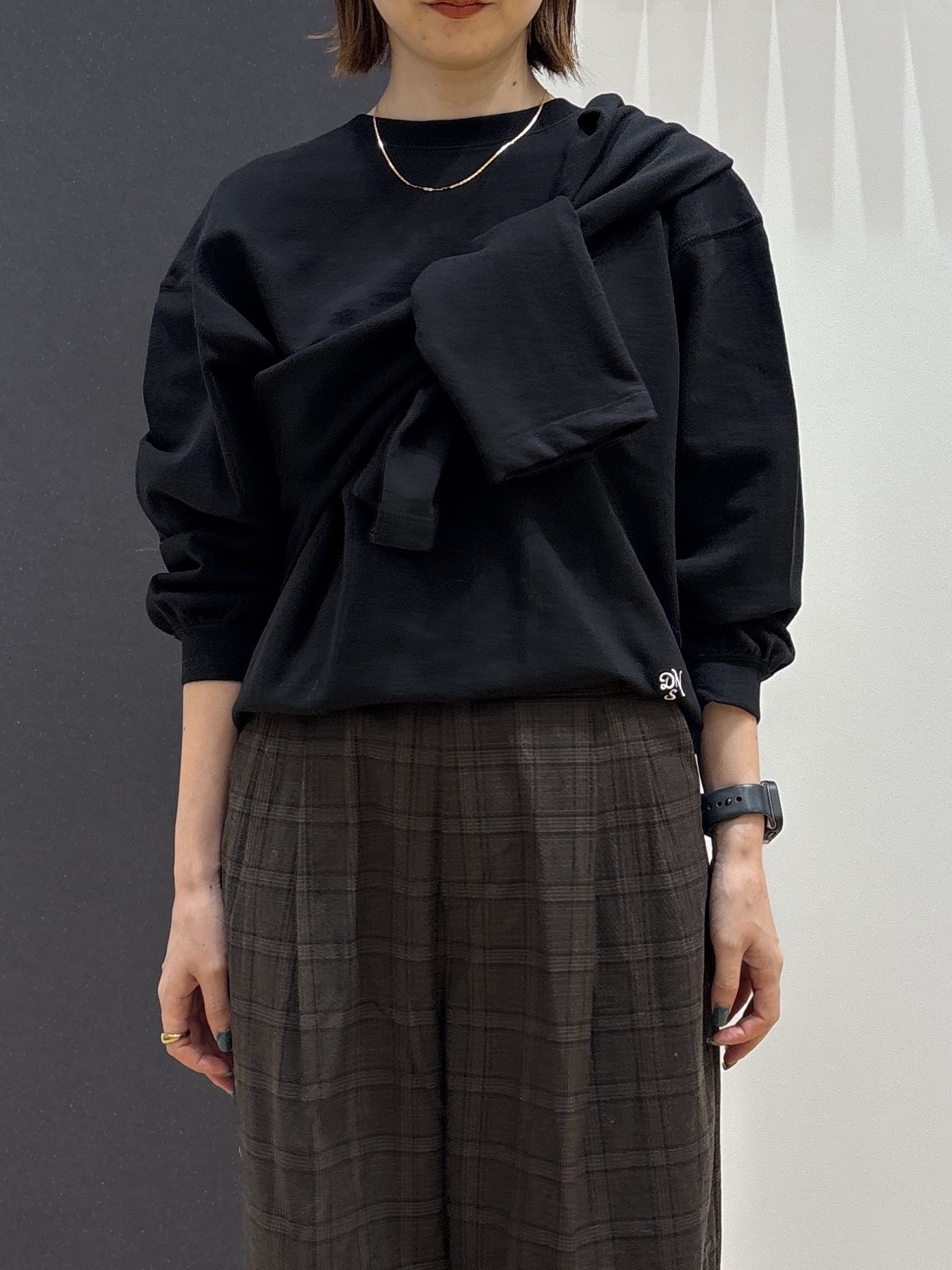 risaさんの「Dessin｜【洗える/7色展開/XS-L】バックヘンリーミニ裏毛 長袖」を使ったコーディネート