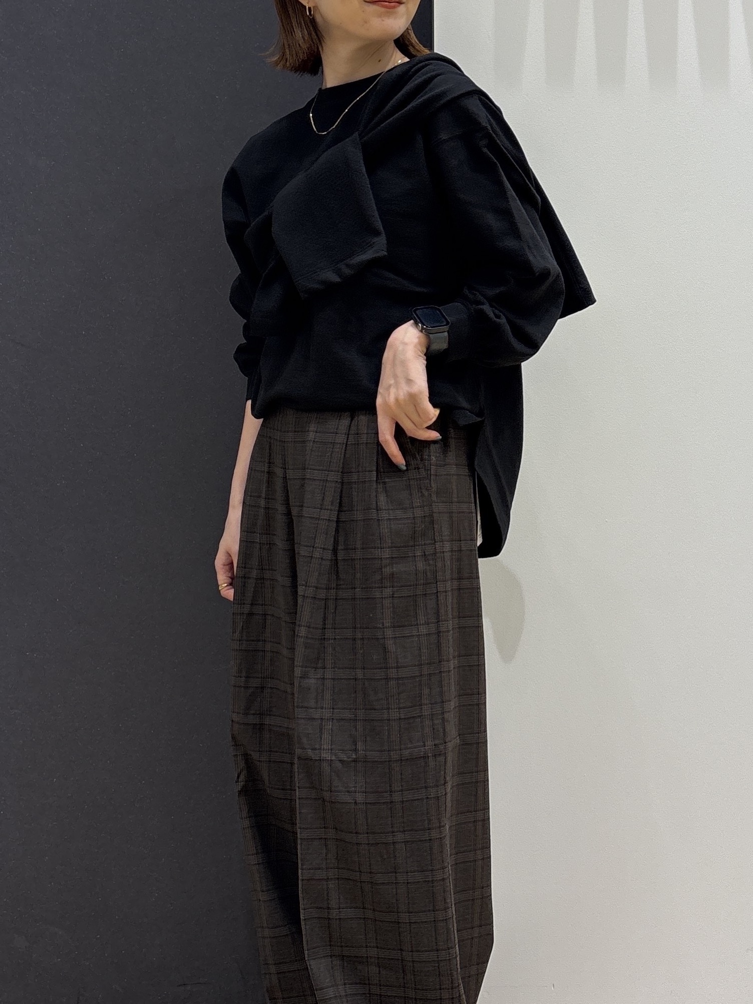 risaさんの「Dessin｜【洗える/7色展開/XS-L】バックヘンリーミニ裏毛 長袖」を使ったコーディネート