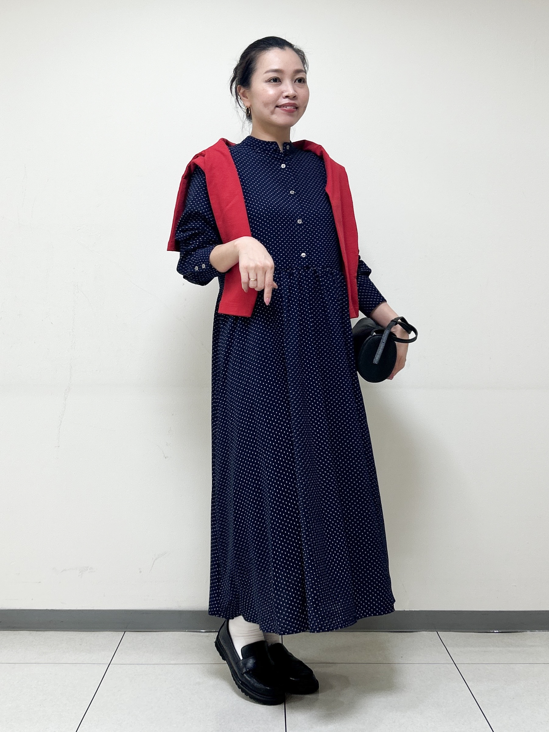 Kaiさんの「Dessin｜【手洗い可】ドットプリントワンピース」を使ったコーディネート