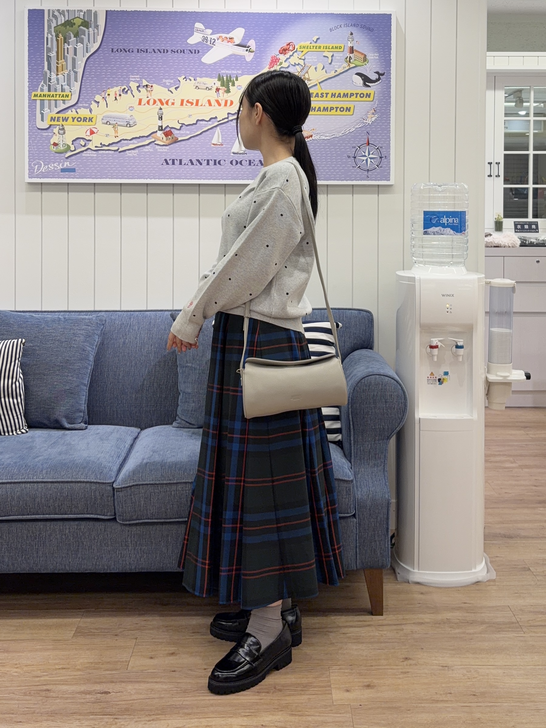 Ayakaさんの「Dessin｜【洗濯機OK/秋ニット】コットンジャガード ドットプルオーバー」を使ったコーディネート