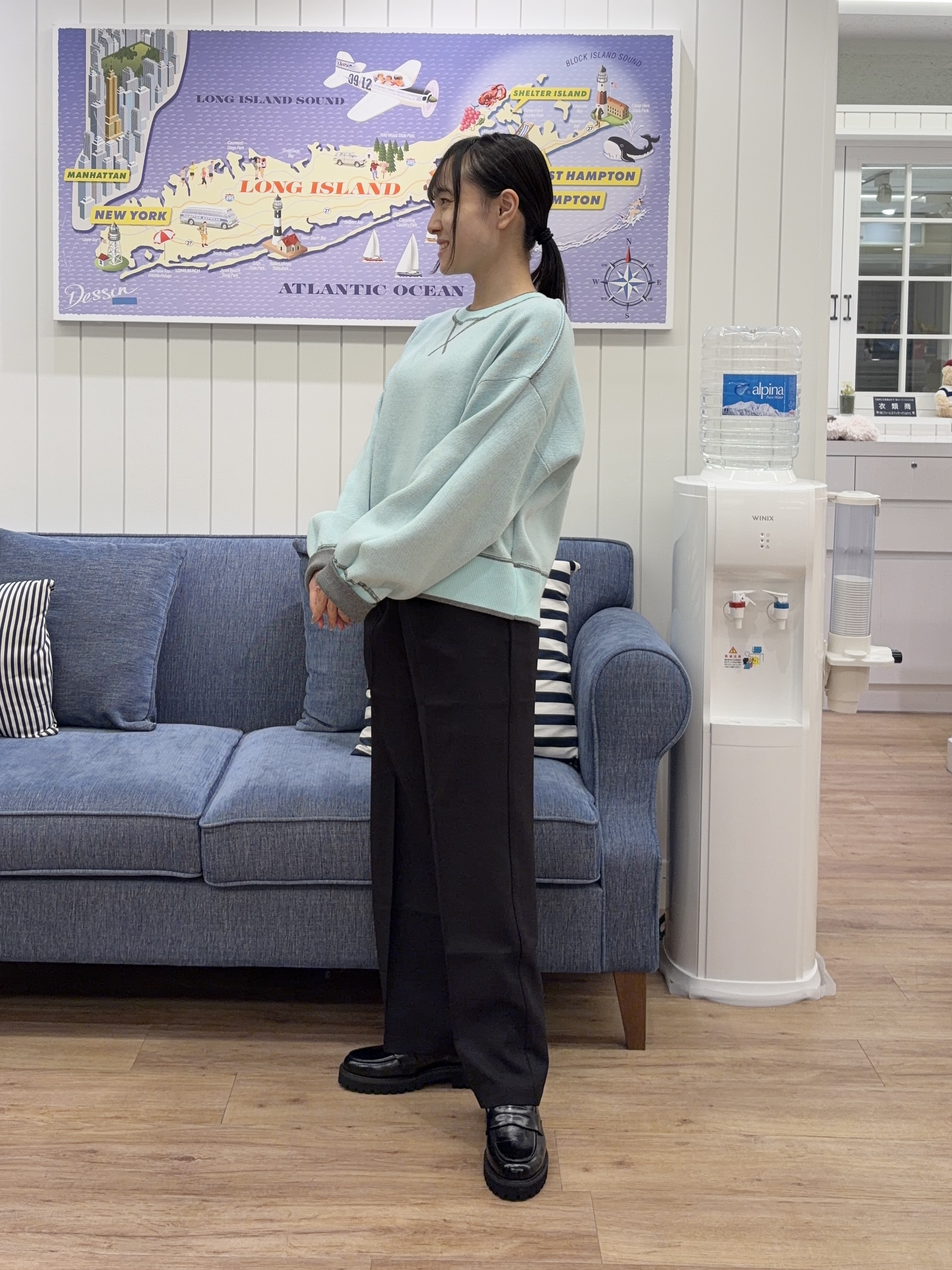 Ayakaさんの「Dessin｜【洗濯機OK/XS-L】配色リバーシブル コットンジャカード クルーネックニット」を使ったコーディネート
