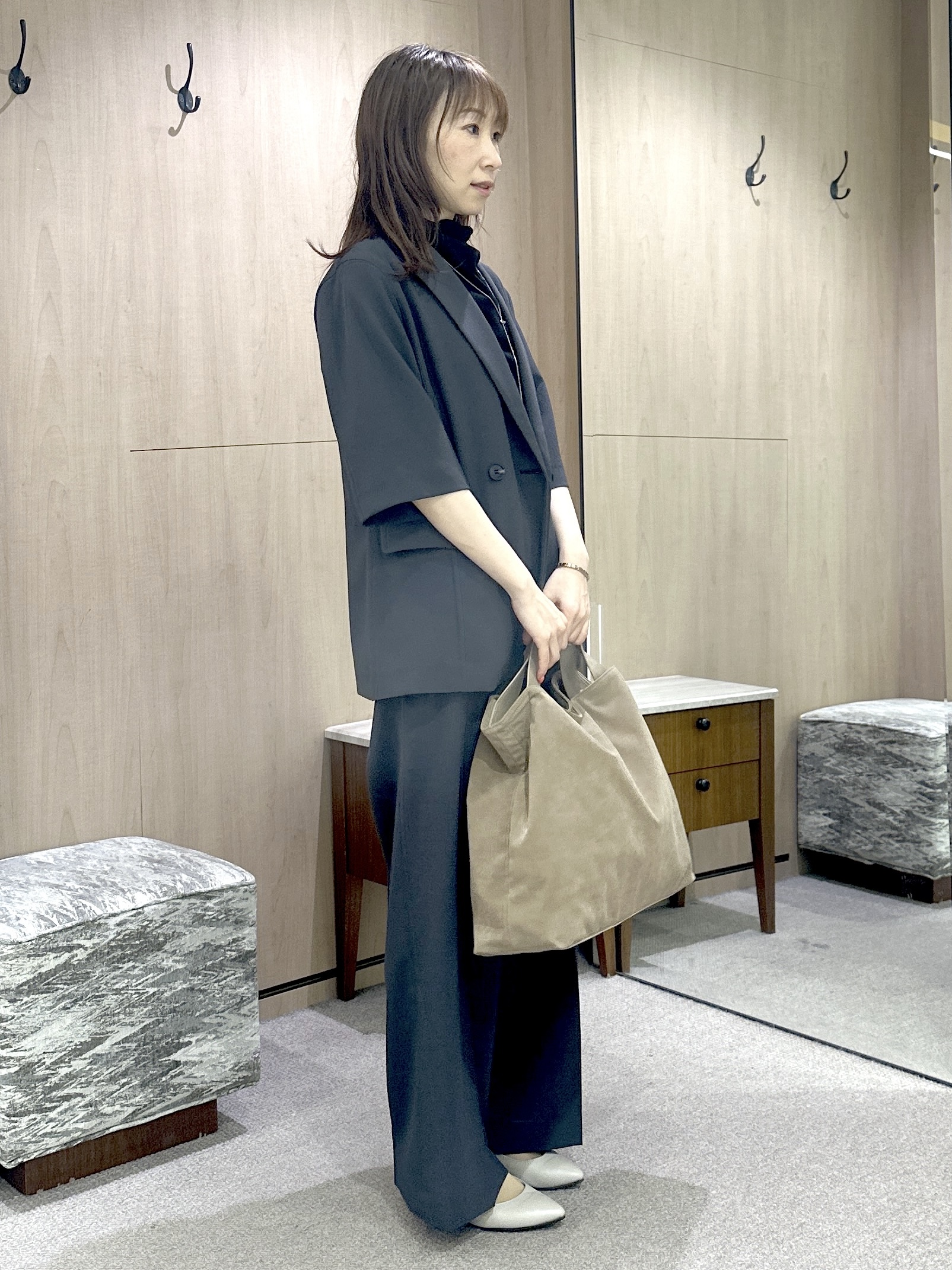 Miwaさんの「UNTITLED｜【重ね着レイヤードに】シアーテレコハイネックトップス」を使ったコーディネート