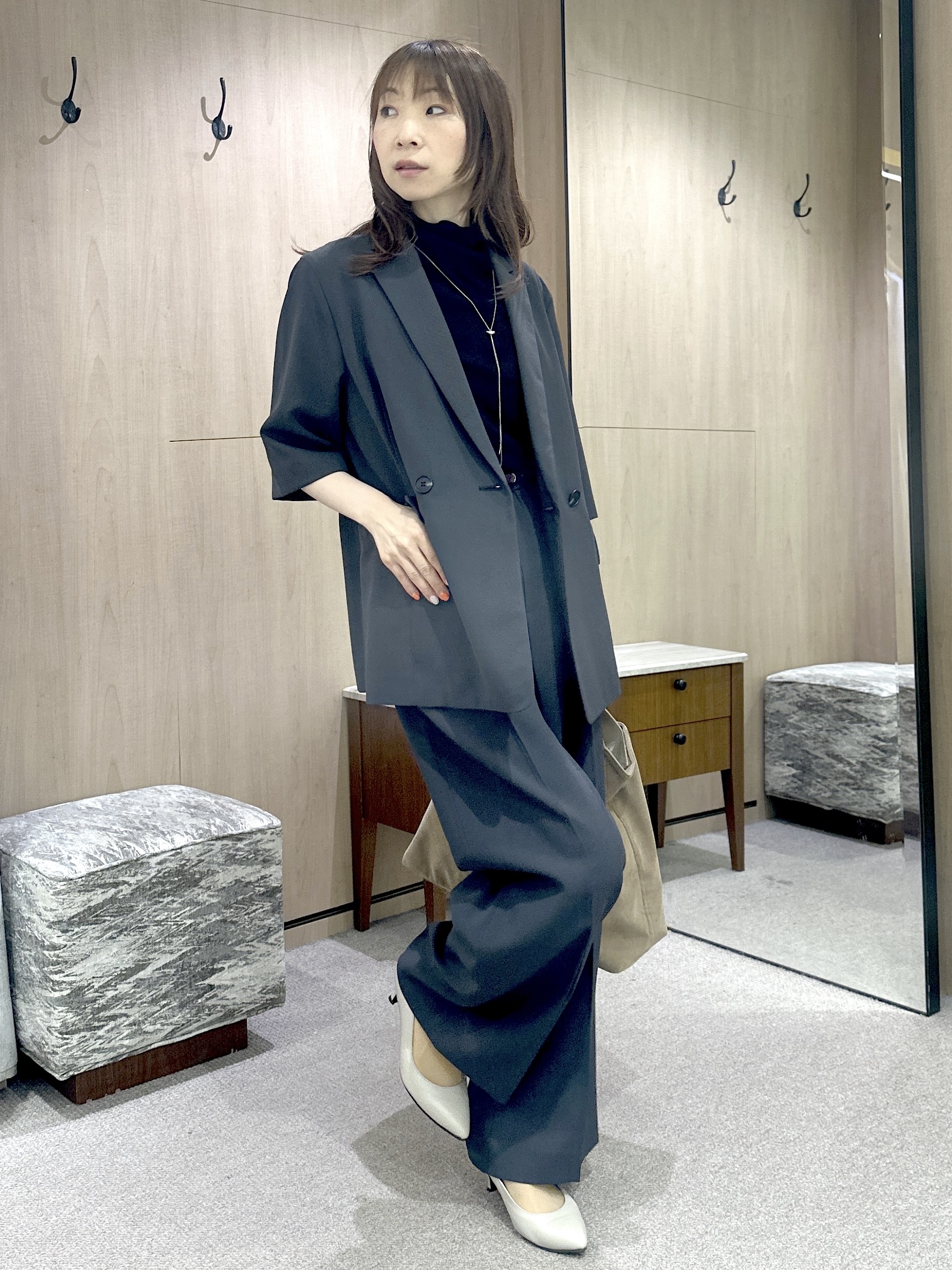 Miwaさんの「UNTITLED｜【重ね着レイヤードに】シアーテレコハイネックトップス」を使ったコーディネート