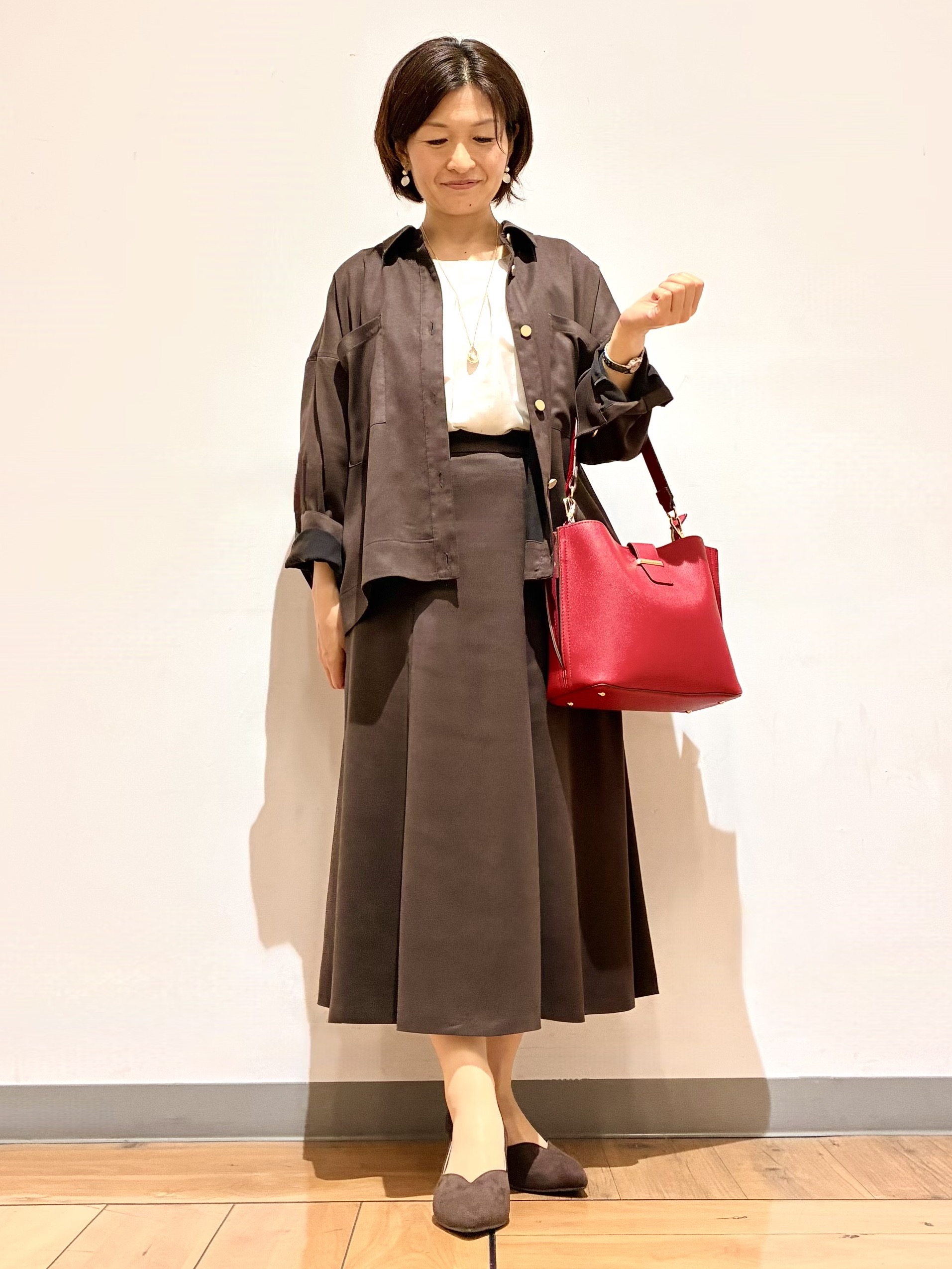 hamaさんの「Reflect｜【羽織◎】スエード調シャツ」を使ったコーディネート