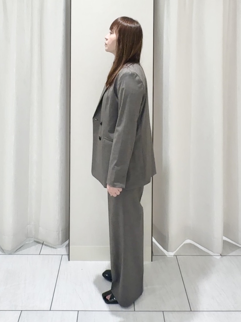ʏᴜᴋɪᴋᴏさんの「UNTITLED｜【セットアップ可/秋羽織り/お仕事スーツ】ウールブレンドダブルジャケット」を使ったコーディネート
