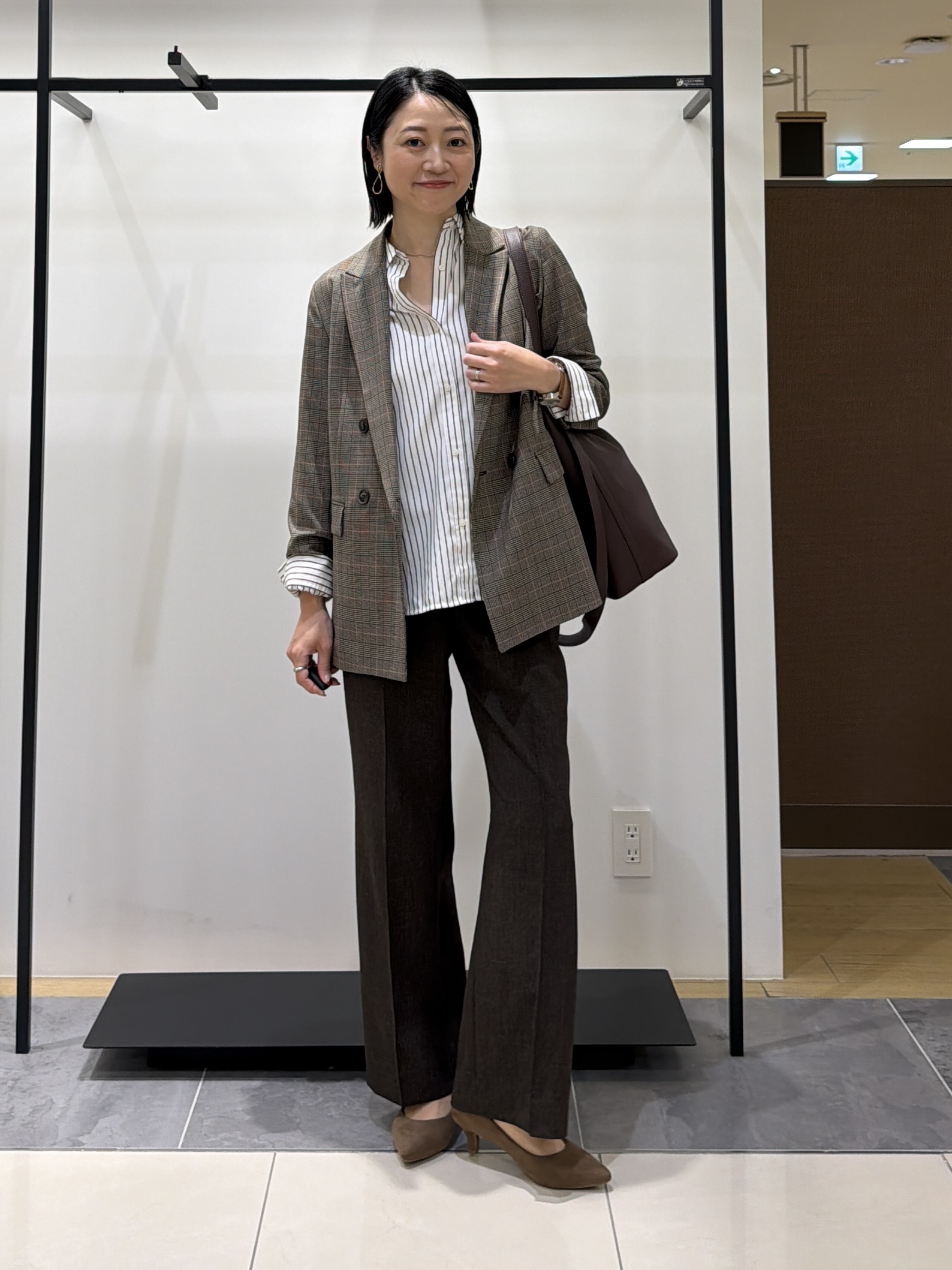 shihoさんの「INDIVI｜【洗濯機OK／ストレッチ◎】秋はじめのダブルジャケット」を使ったコーディネート
