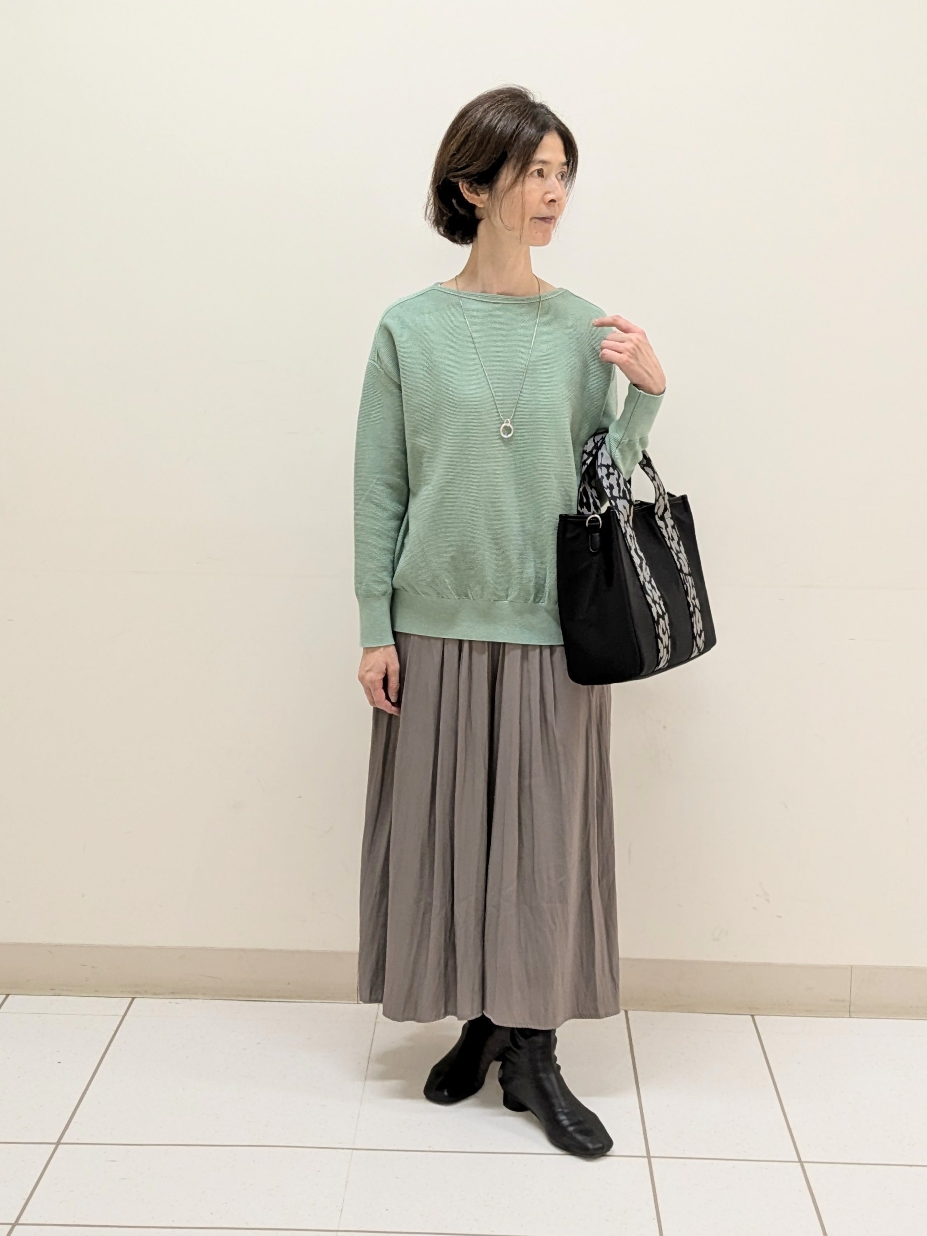 Rumiさんの「Reflect｜ボートネックニットトップス」を使ったコーディネート
