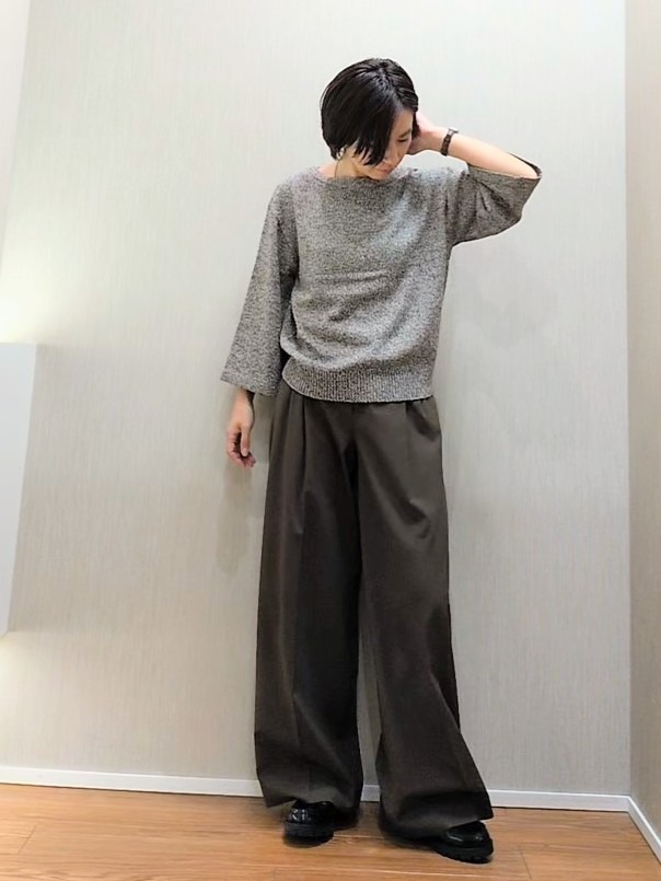 ミズタさんの「UNTITLED｜【アンサンブル可/手洗い可】杢調プルオーバーニット」を使ったコーディネート