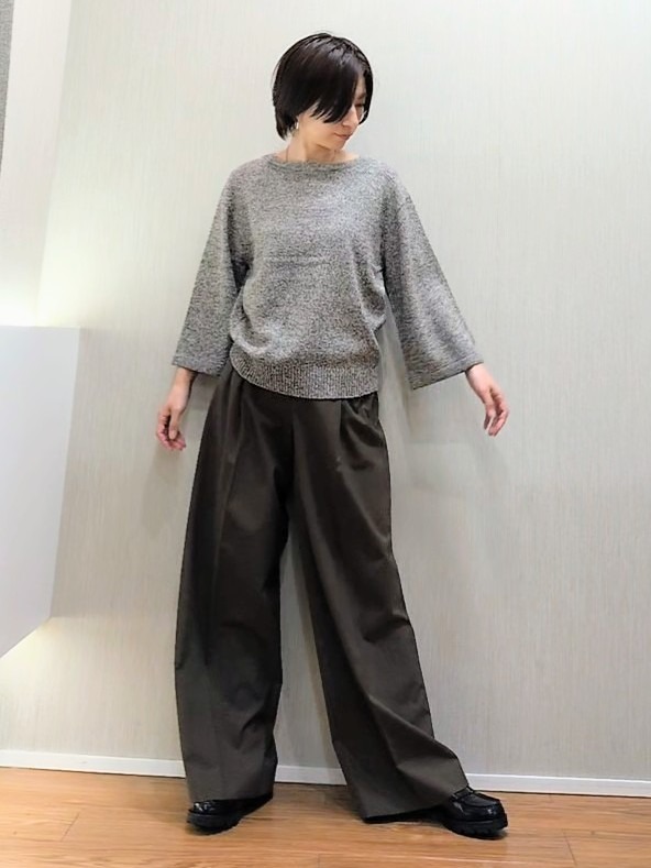 ミズタさんの「UNTITLED｜【アンサンブル可/手洗い可】杢調プルオーバーニット」を使ったコーディネート