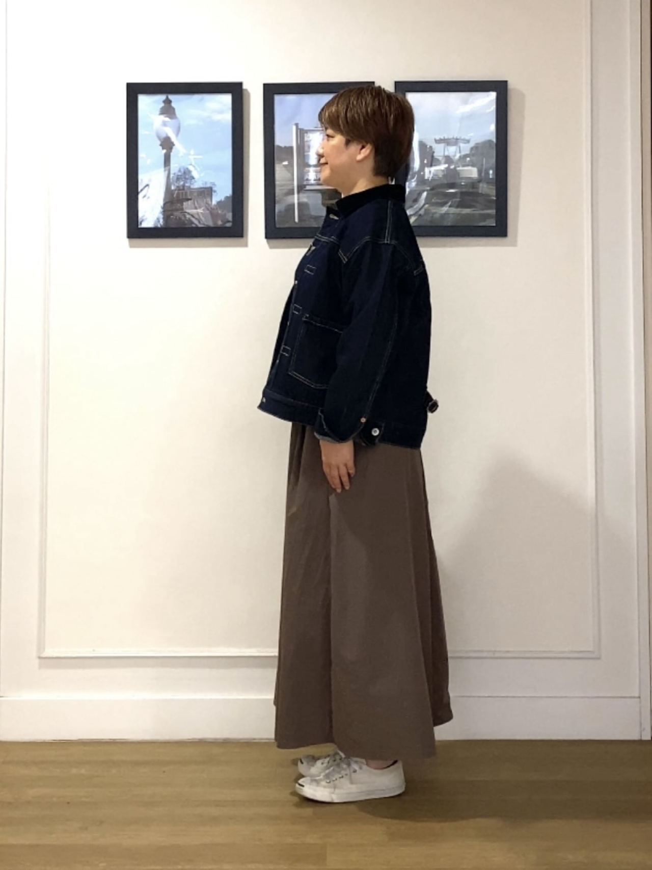 Hiroさんの「Dessin｜【洗える/秋羽織り】衿コーデュロイデニムジャケット」を使ったコーディネート