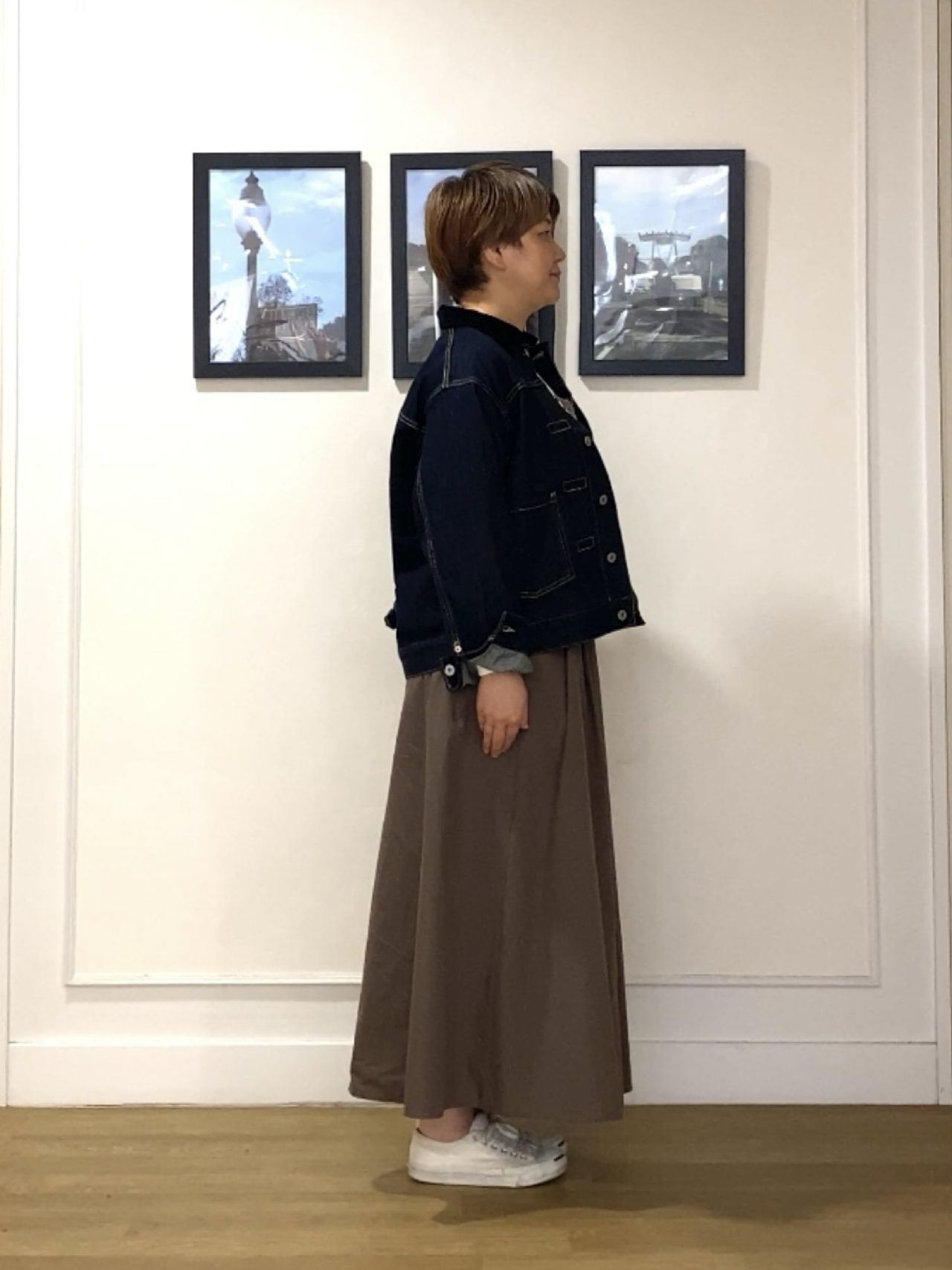 Hiroさんの「Dessin｜【洗える/秋羽織り】衿コーデュロイデニムジャケット」を使ったコーディネート