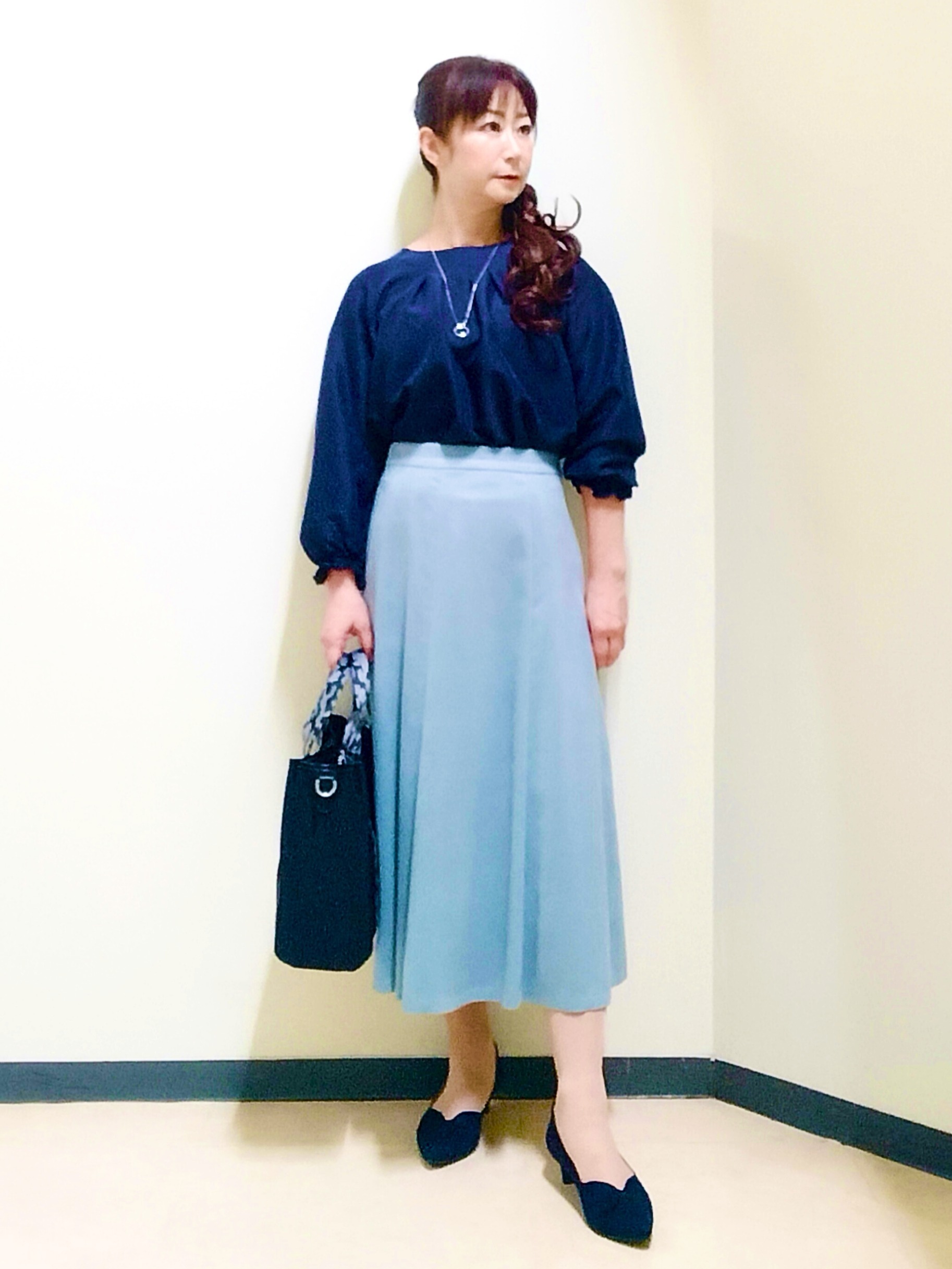 花さんの「Reflect｜レザー調ジップアップブルゾン」を使ったコーディネート